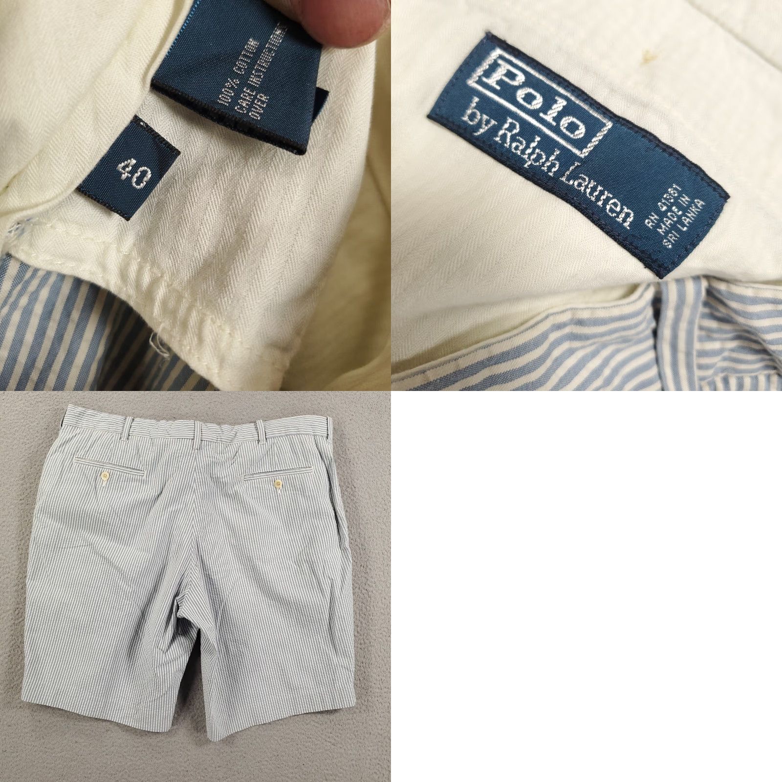 Polo Ralph Lauren VINTAGE Polo Ralph Lauren Seersucker Shorts Mens 40 Blue White Striped Textured Polo Ralph Lauren Shorts Mens 40 Blue White Striped Textured Size US L / EU 52-54 / 3 - 8 Thumbnail