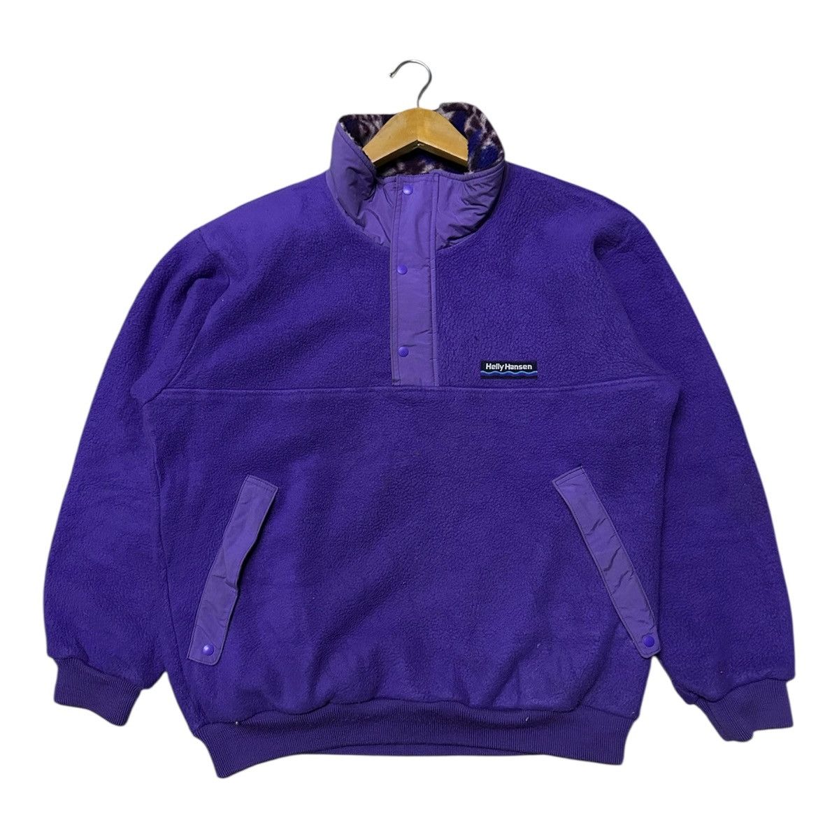 Helly Hansen Vintage 90s Helly hansen snap button fleece jacket in purple Size US L / EU 52-54 / 3 - 1 Thumbnail