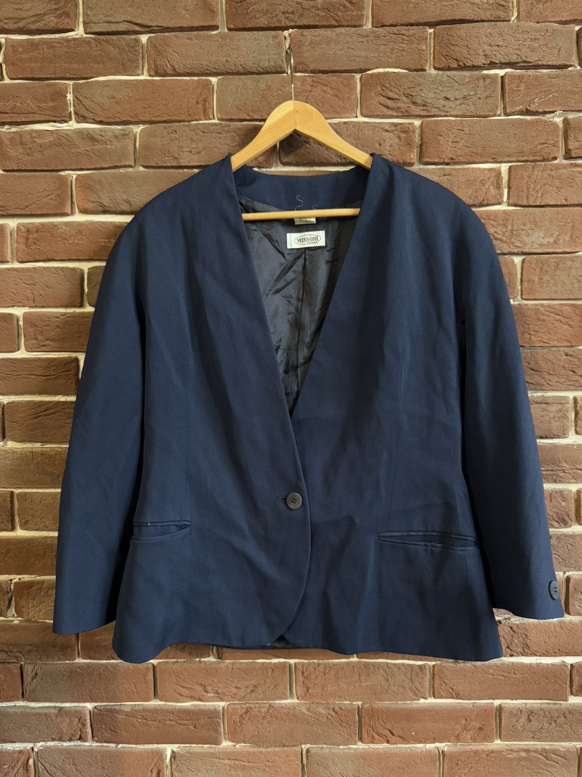 Missoni VINTAGE Missoni Donna Navy Blazer 48IT women’s jacket Size XL / US 12-14 / IT 48-50 - 1 Thumbnail