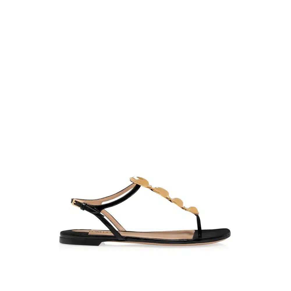 o1loc1c0925 W3446 Titan Flat Sandals in Black