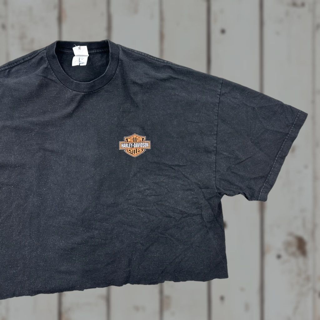 Harley Davidson VINTAGE Harley-Davidson T-Shirt Shirt Cropped Black 3XL Mens Crew Neck Short Sleeve Activewear Apparel Alstyle Size US XXL / EU 58 / 5 - 1 Thumbnail