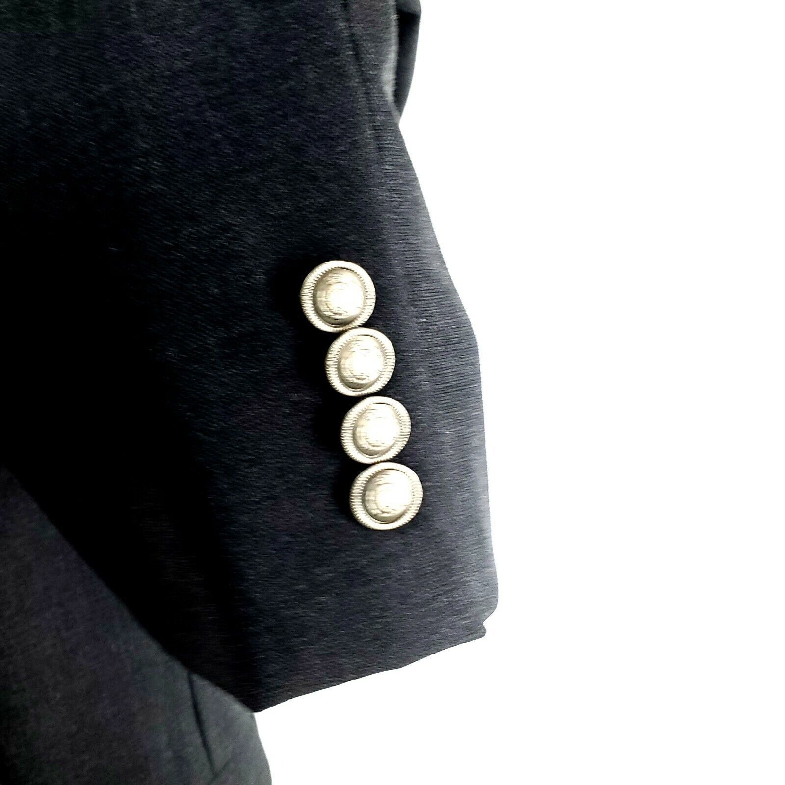 Stafford Stafford 44L 2 Silver Button Gray Wool Blazer Sport Coat Size 44L - 3 Thumbnail