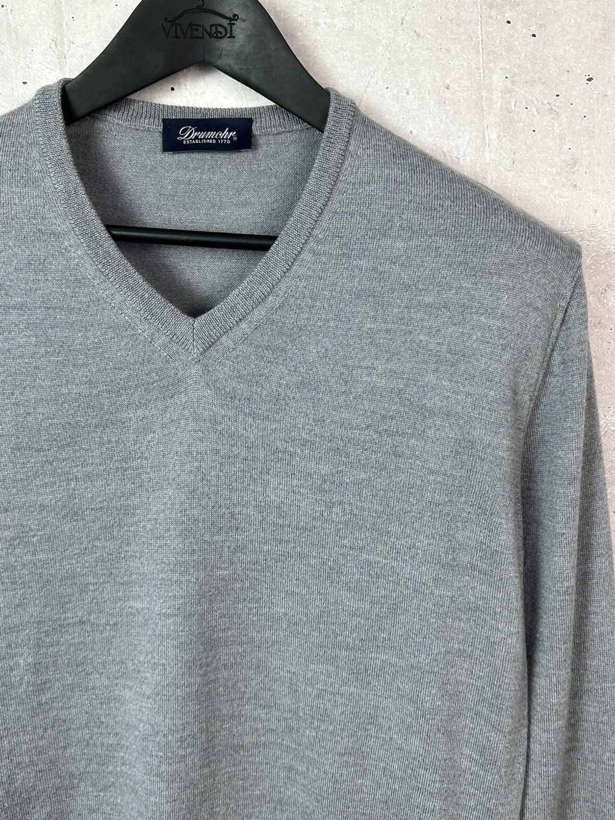 Drumohr Drumohr Made in Italy Wool Knit Long Sleeve V-neck Sweater Size US M / EU 48-50 / 2 - 2 Thumbnail