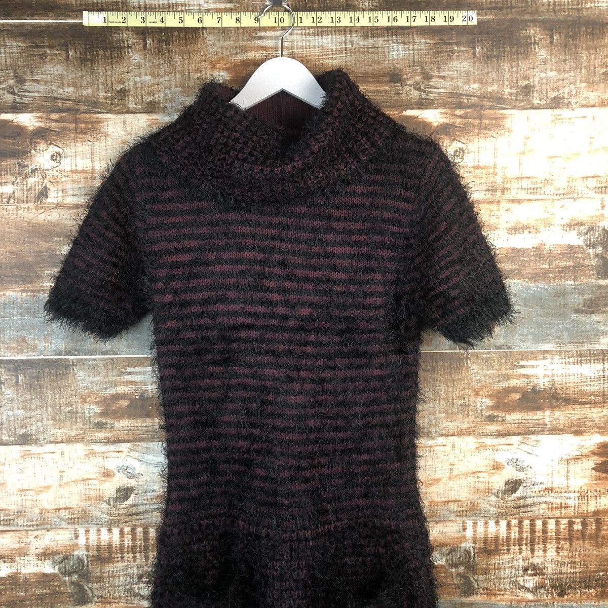 Homespun Knitwear × Japanese Brand DL Cherry Couture Maroon mohair Knitwear #C042 Size S / US 4 / IT 40 - 2 Thumbnail