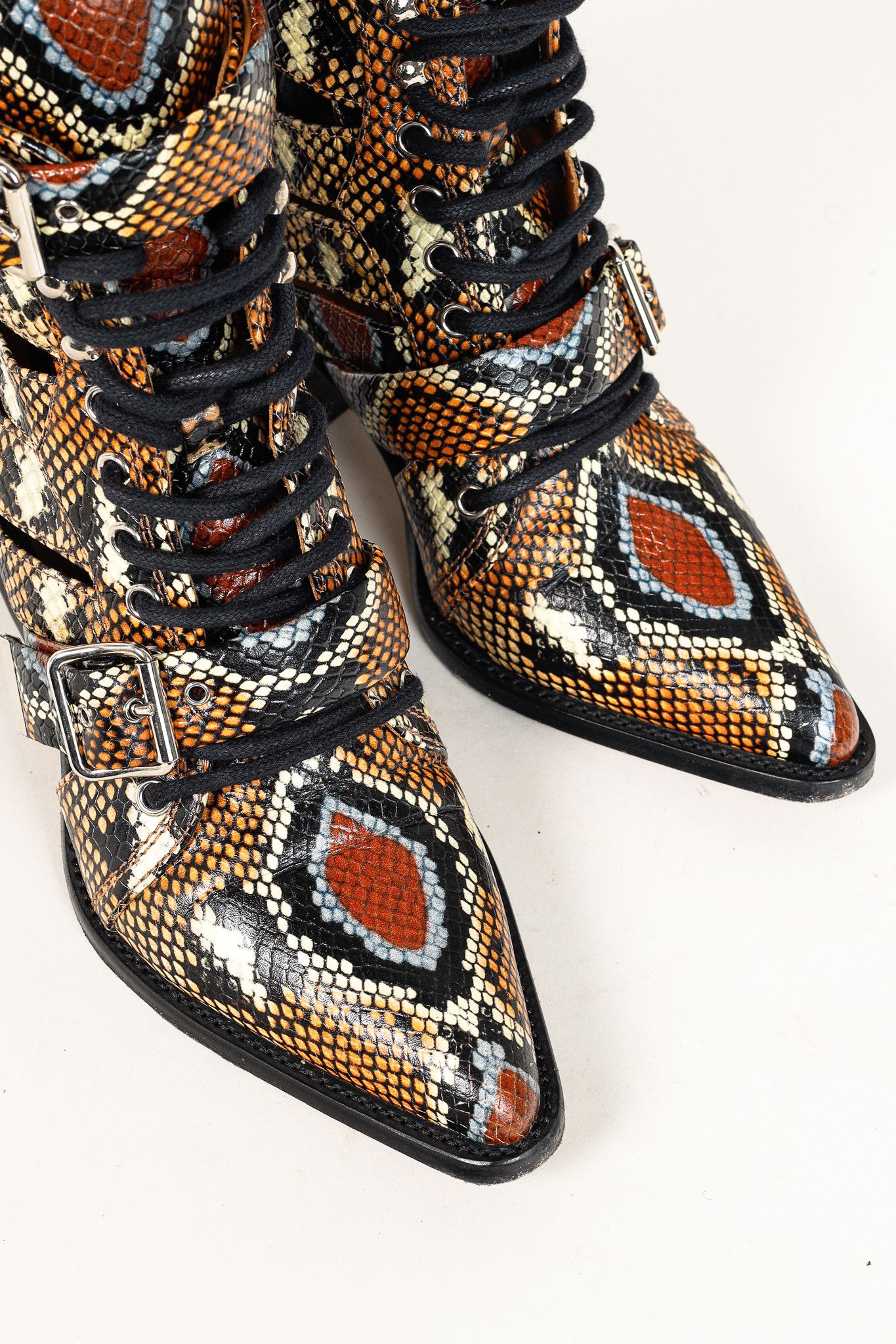 Chloe Chloe Rylee Python-Print Leather Ankle Boots Size US 9 / IT 39 - 6 Thumbnail
