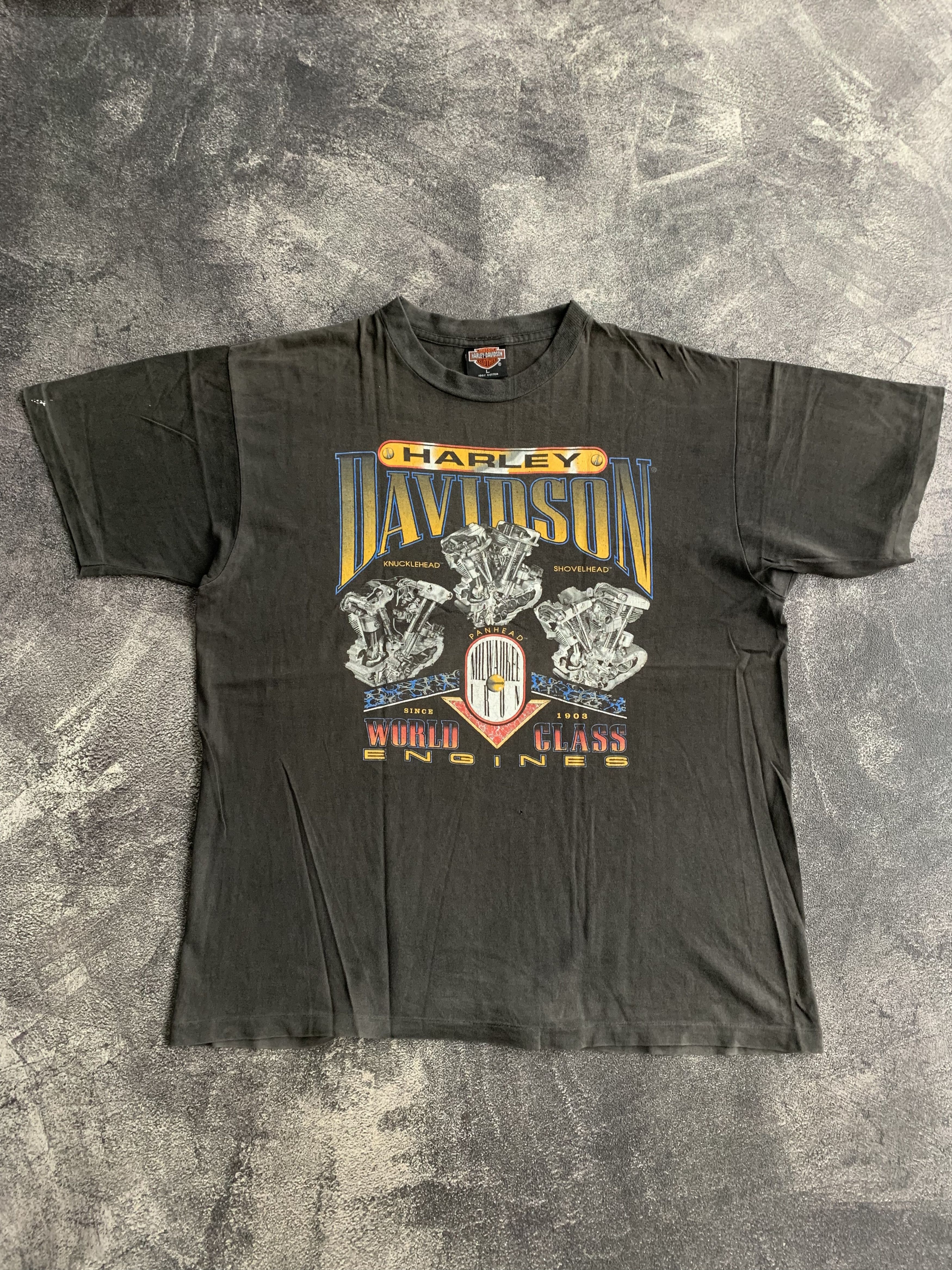 Harley Davidson 💎 Vintage Harley Davidson Tee Size US L / EU 52-54 / 3 - 2 Thumbnail
