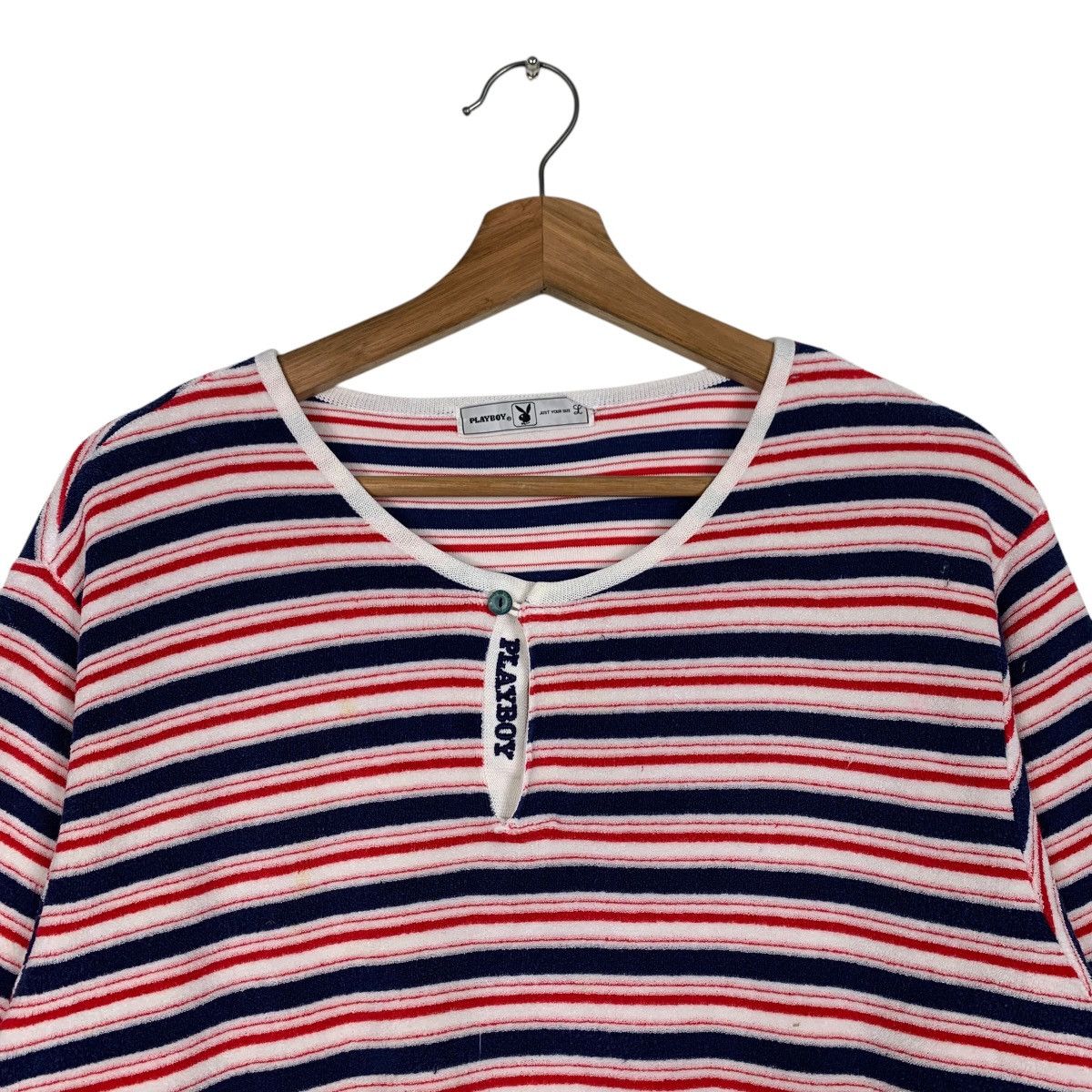 Playboy PLAYBOY Striped Short Sleeve Jumper #2000-C87 Size US L / EU 52-54 / 3 - 7 Thumbnail