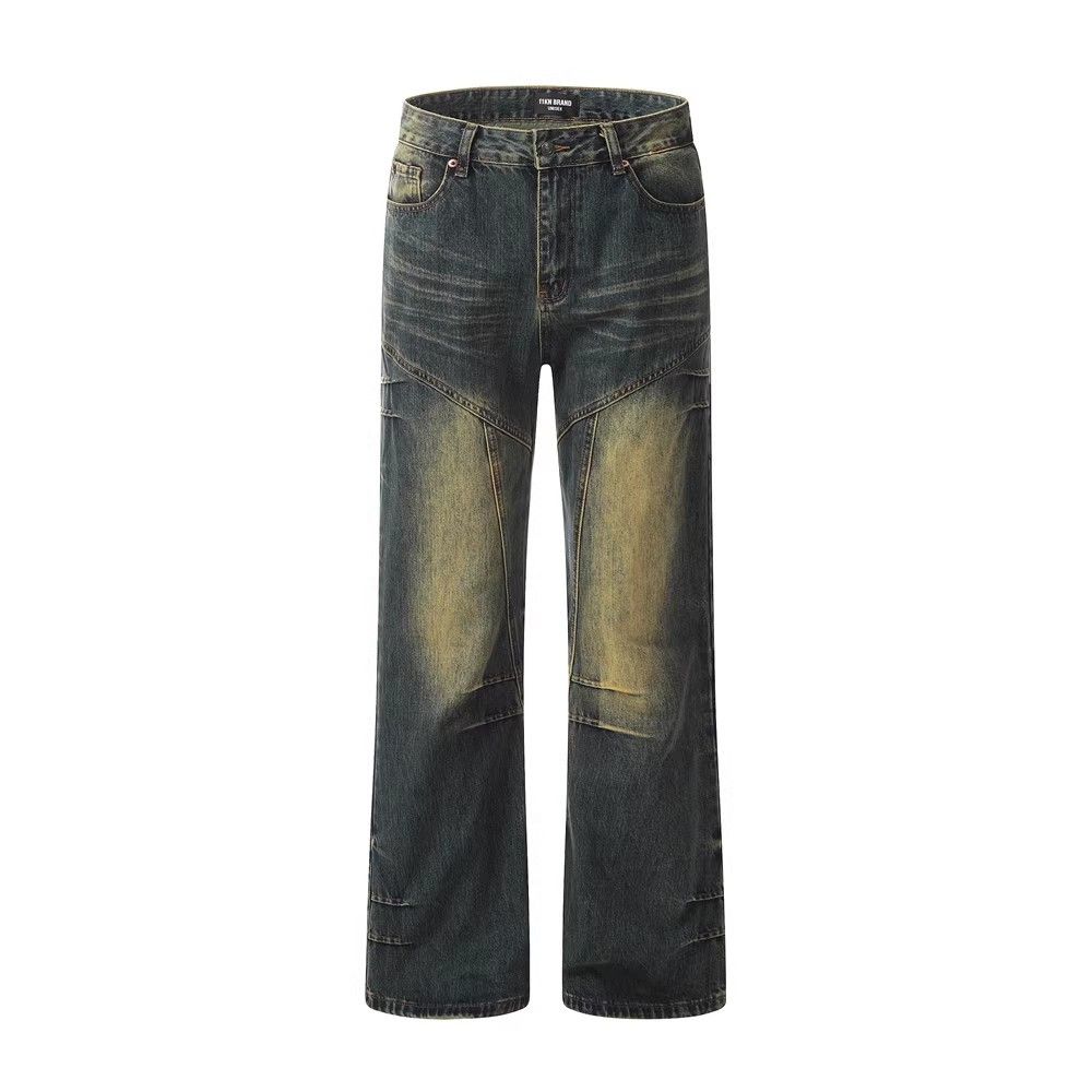 Japanese Brand × Jean American retro washed distressed split stitching jeans Size US 32 / EU 48 - 1 Thumbnail