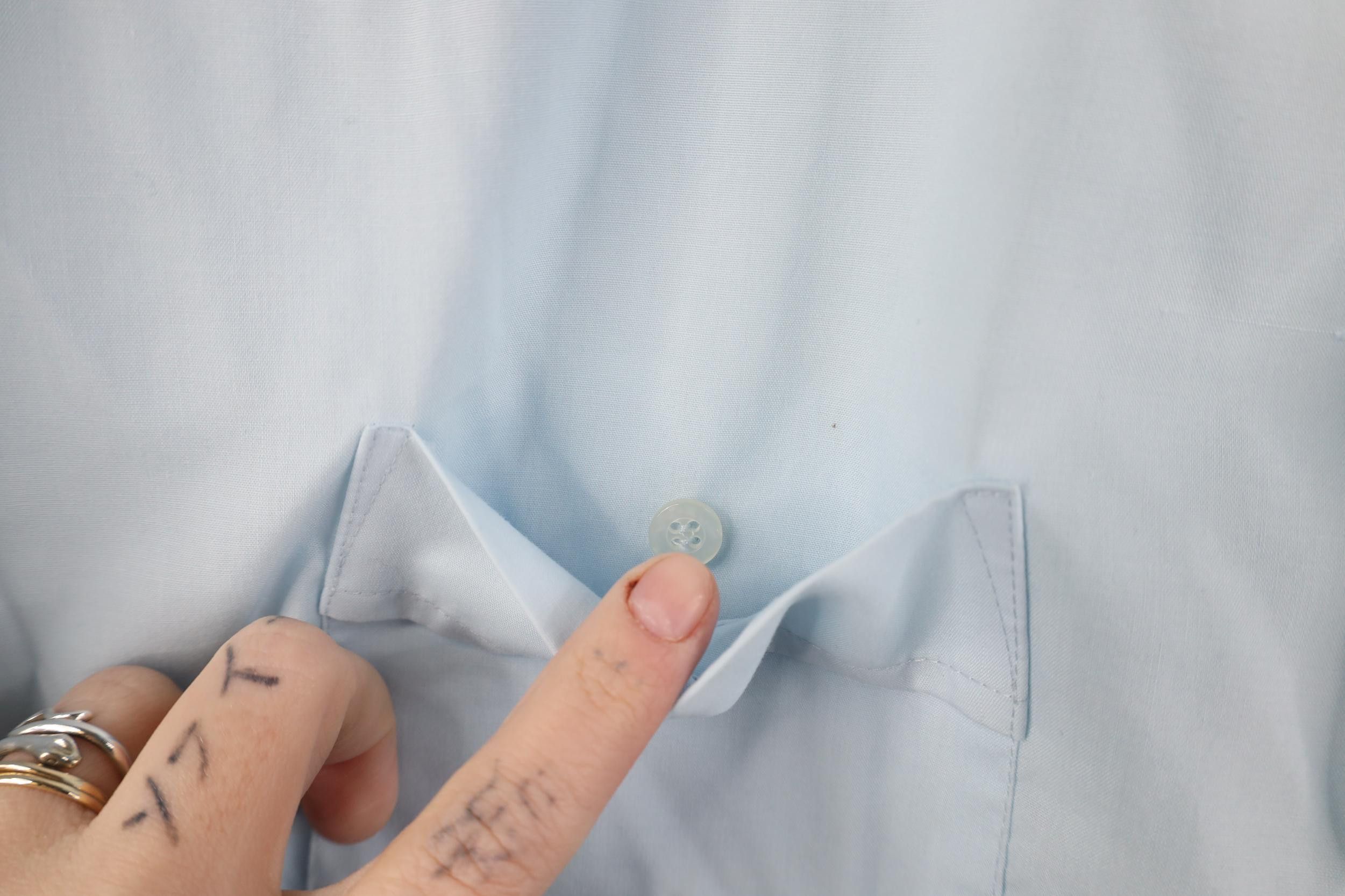 Vintage Vintage 70s Streetwear Collar Button Shirt Carolina Blue Size US M / EU 48-50 / 2 - 6 Thumbnail