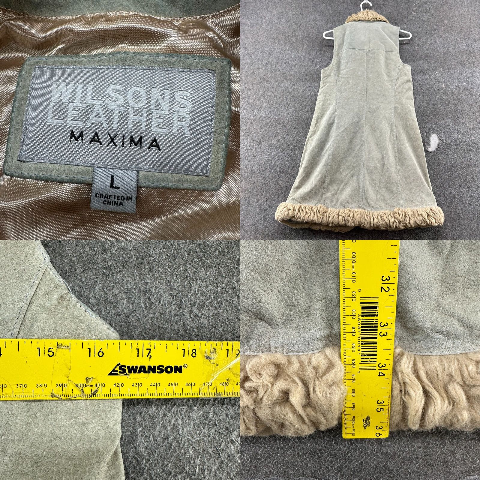 Wilson VINTAGE Wilson Leather Vest Womens L Green Parka 90s 80s Fur Linedworkwear Casual Regular Mens Girls Womens Size L / US 10 / IT 46 - 9 Thumbnail