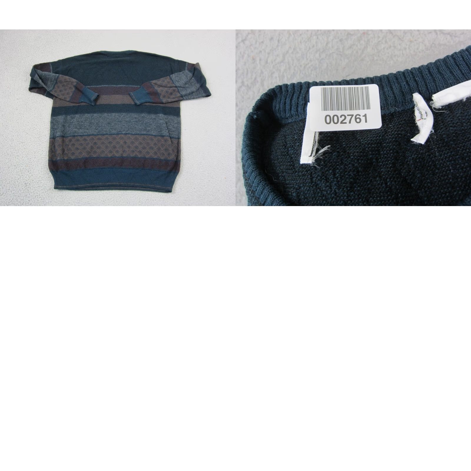 Vintage VINTAGE Florence Tricot Sweater Mens Large L Blue Striped Crewneck Knit Wool 90s Size US L / EU 52-54 / 3 - 8 Thumbnail