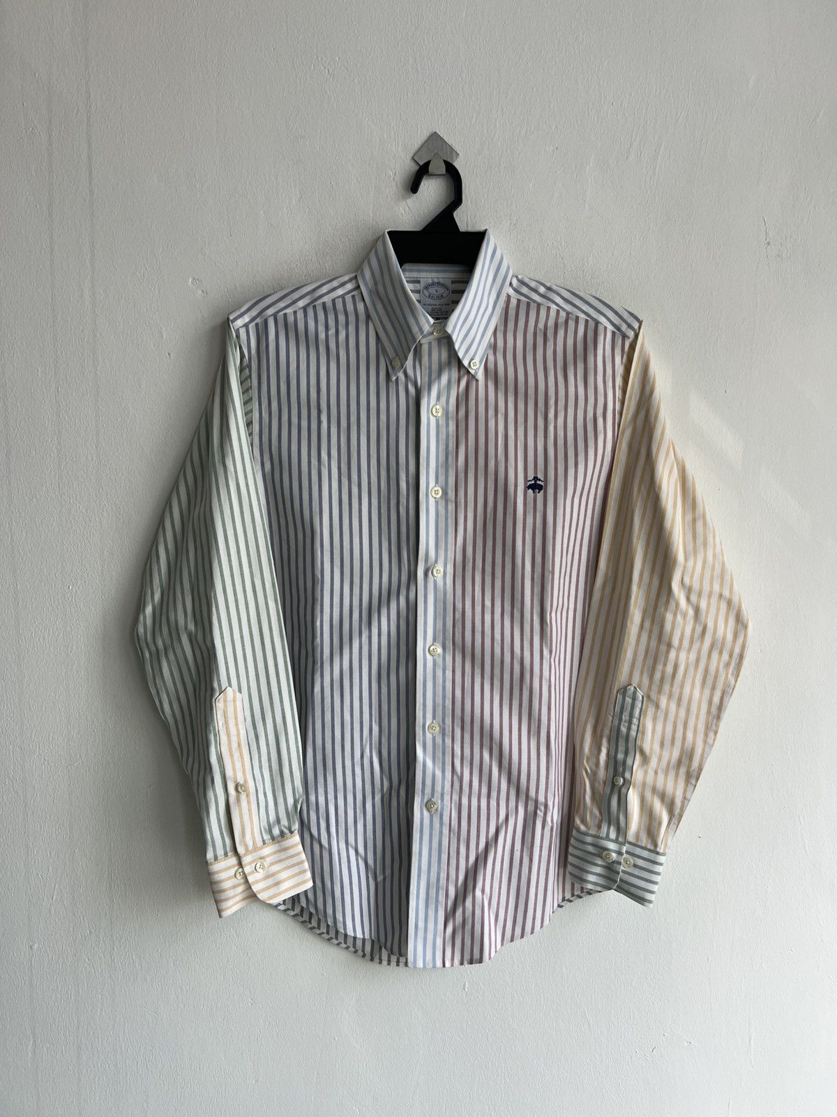 Brooks Brothers Brooks Brothers Beauty Pastel Patchwork Striped Oxford Shirt Size US S / EU 44-46 / 1 - 2 Thumbnail