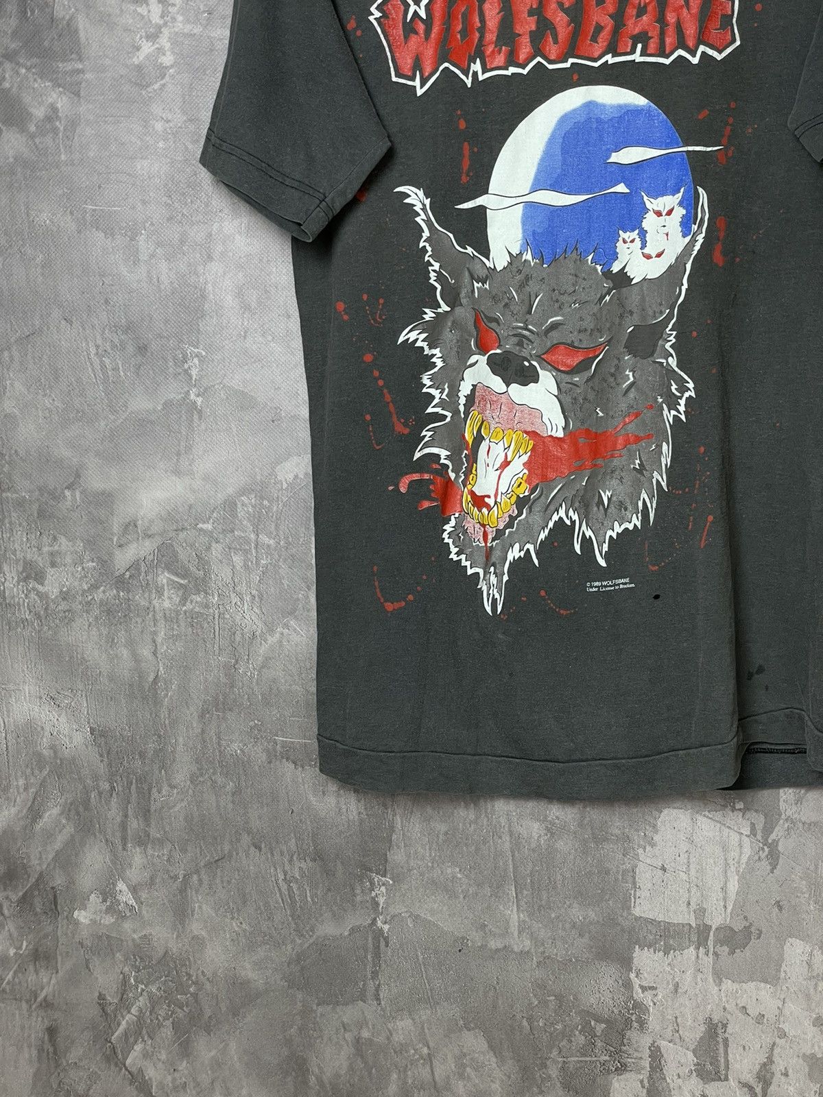 Band Tees × Vintage Vintage 1989 WOLFSBANE ROCK Band Live Fast Die Fast T shirt Size US S / EU 44-46 / 1 - 6 Thumbnail