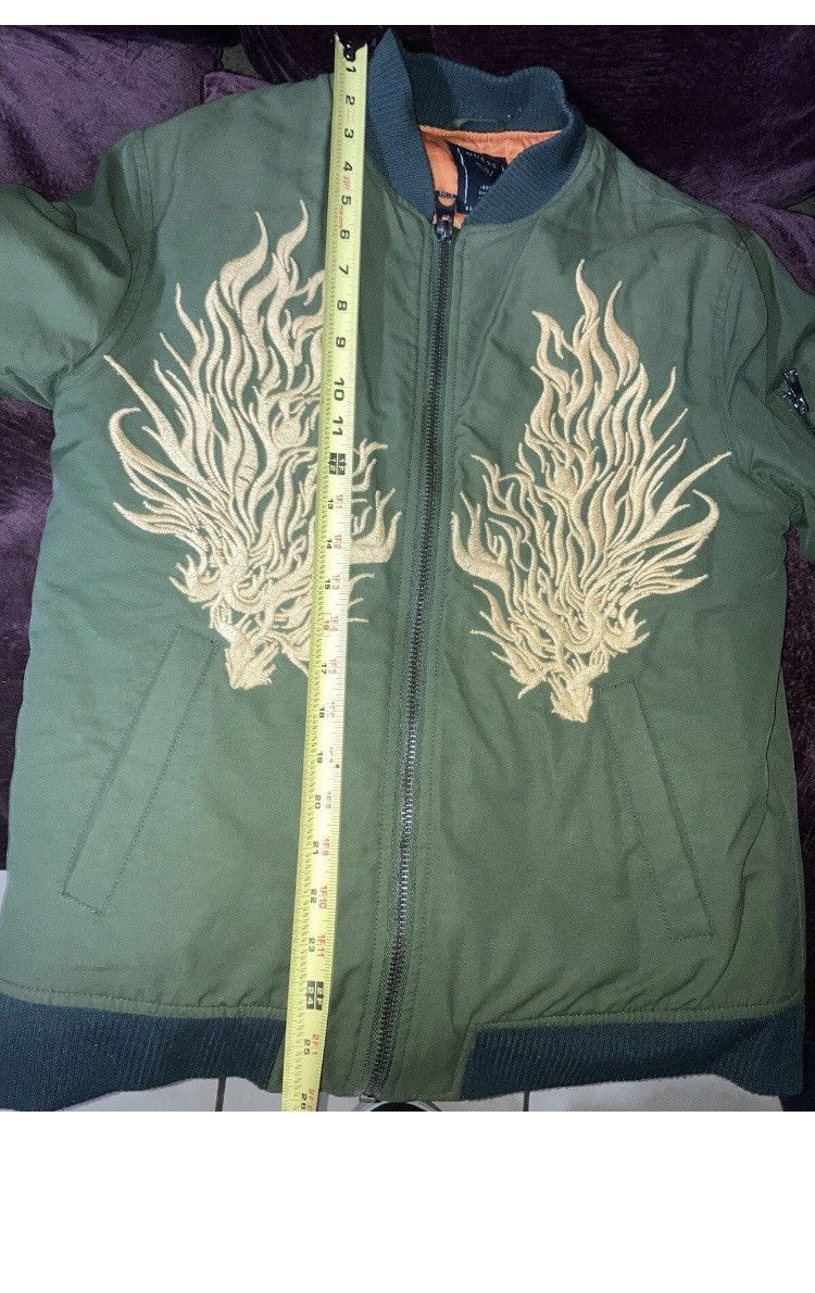 Guess GUESS Embroidered Flame MA-1 Bomber Jacket Green M Size US M / EU 48-50 / 2 - 4 Thumbnail