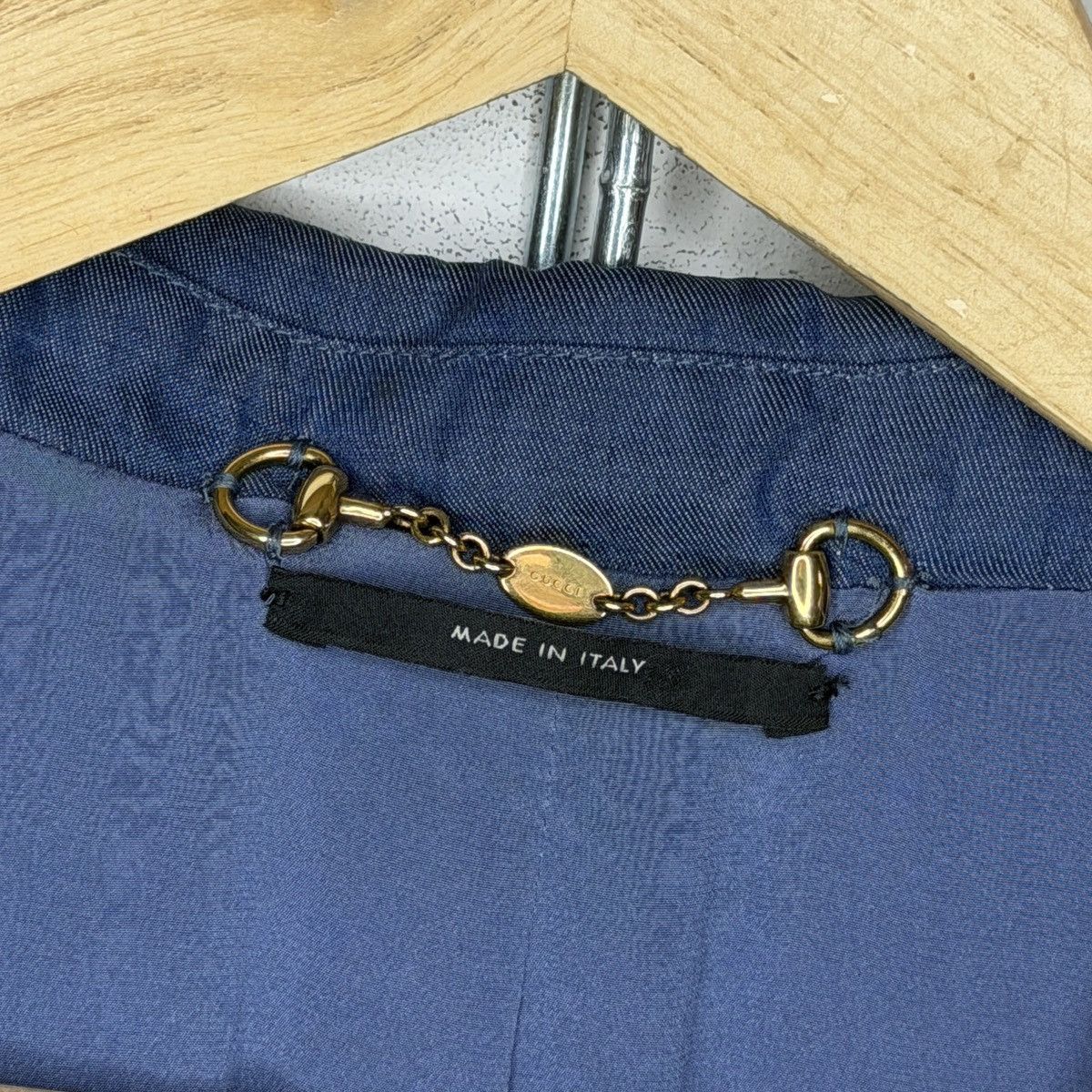 Gucci 2000s' Gucci by Tom Ford Blue Silk Rayon Blazer Jacket Size M / US 6-8 / IT 42-44 - 5 Thumbnail