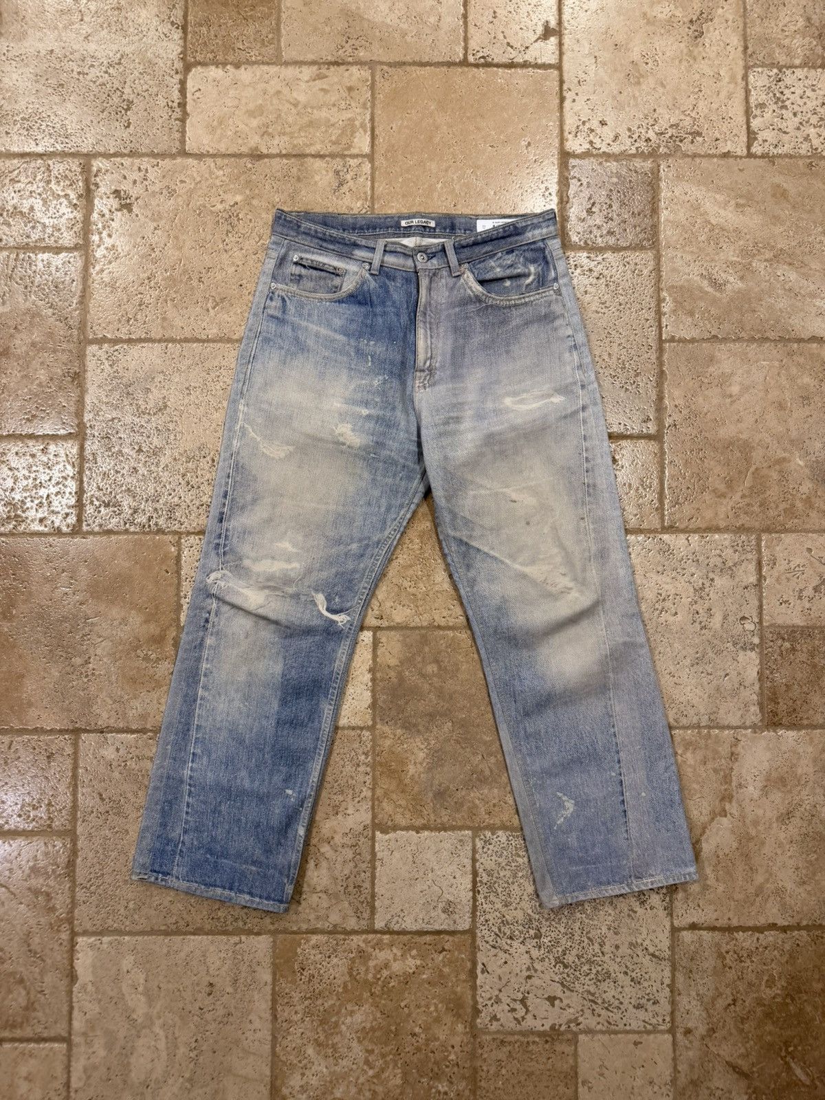 Our Legacy Our Legacy Third Cut Thompe Digital Print Blue Denim Jeans Size US 33 - 1 Thumbnail