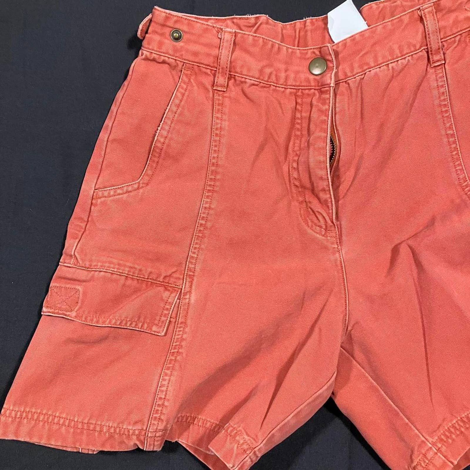 Woolrich Woolen Mills Woolrich Red Orange Canvas Cargo Shorts Size 30" / US 8 / IT 44 - 3 Thumbnail