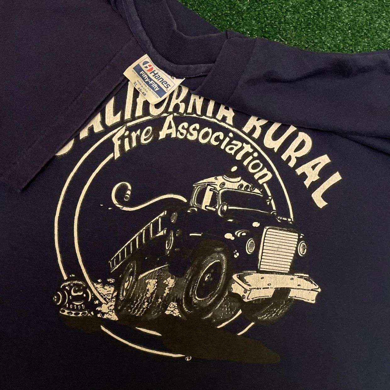 Vintage VINTAGE 80s 90s California Rural Fire Association Hippie Shirt Mens XL Blue T-Shirt Men VTG Hippie 90s California Fire Association Holiday? Size US XL / EU 56 / 4 - 2 Thumbnail