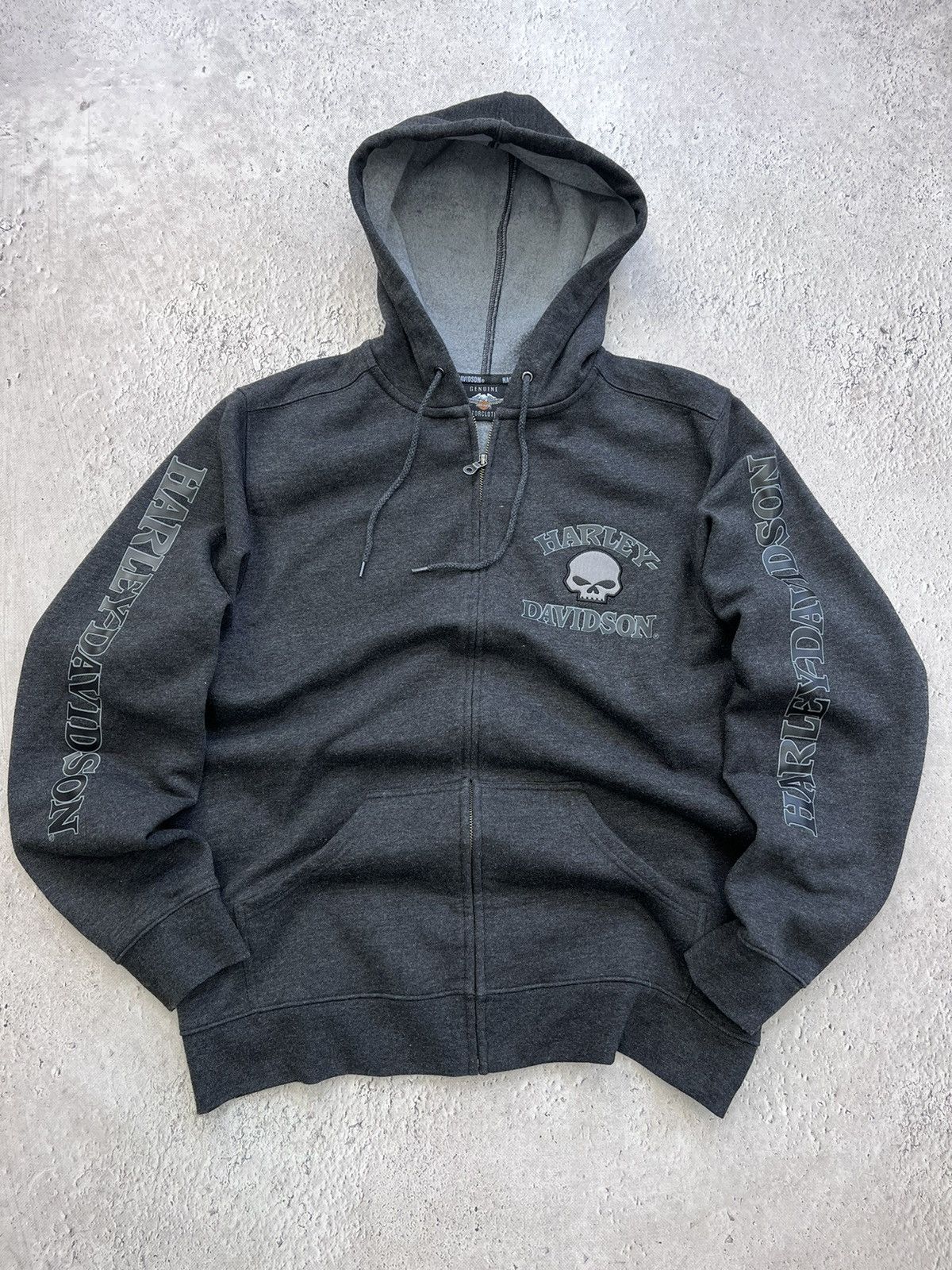 Harley Davidson × Vintage Crazy Vintage Harley Davidson Hoodie Skull Grunge Y2K Biker Size US XL / EU 56 / 4 - 9 Thumbnail