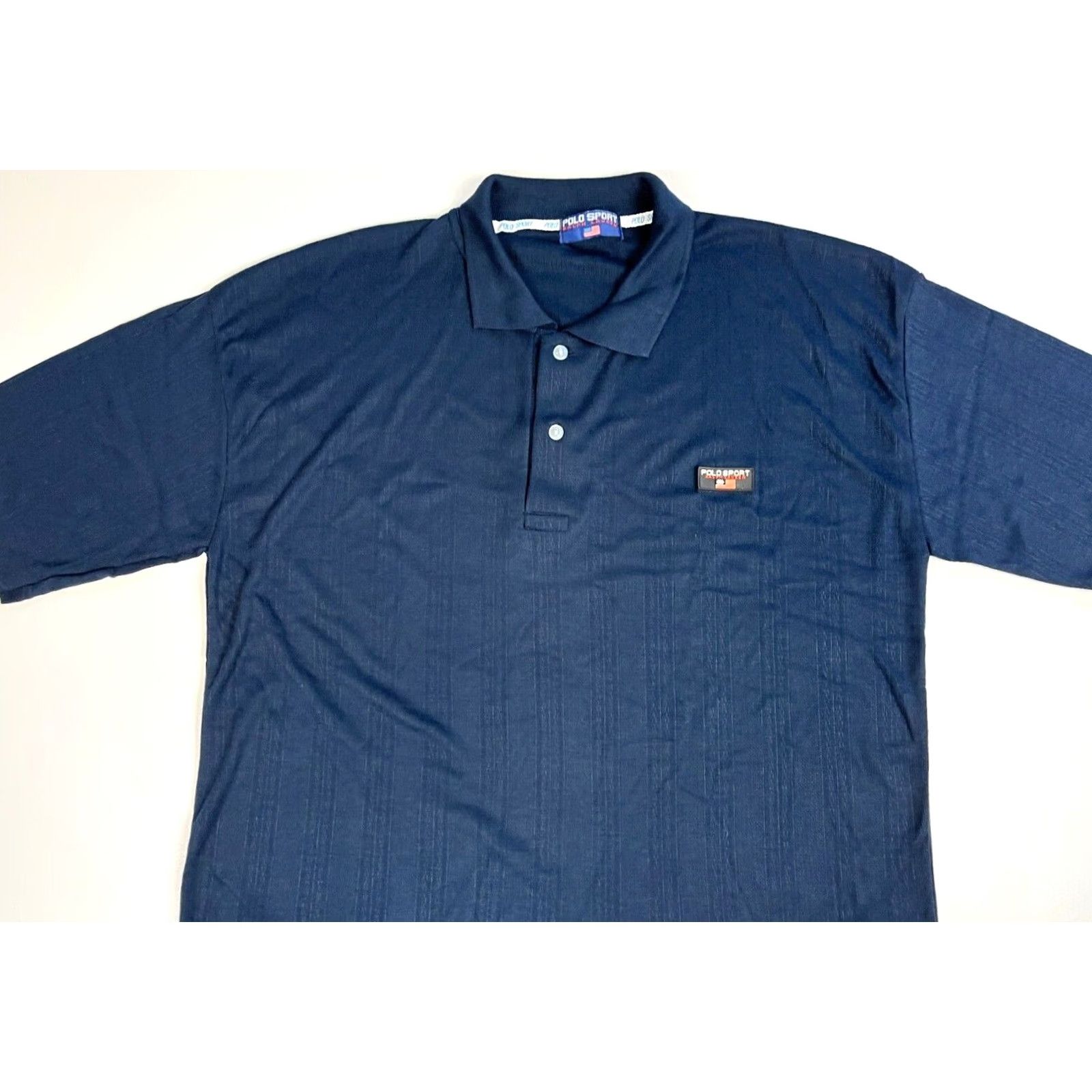 Vintage Polo Sport Ralph Lauren Polo Shirt Men’s Vintage 90s Navy XL Short Sleeve Collared Button Woven Shirt Polo Mens 90s Vintage Navy XL Size US XL / EU 56 / 4 - 4 Thumbnail