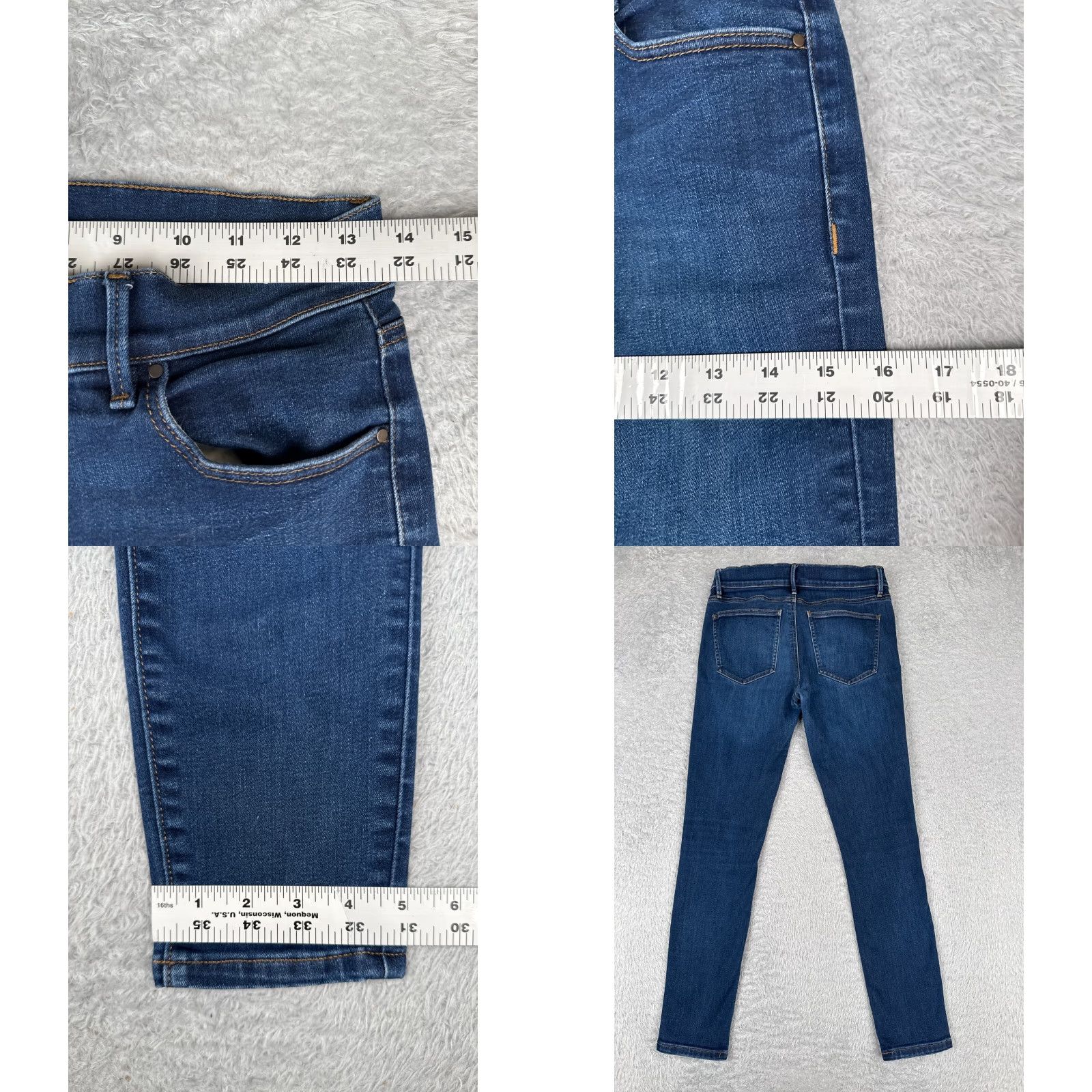 Ann Taylor Ann Taylor Jeans Womens 2 Denim Slim Skinny Low Rise 27x28 Blue Cotton 5-Pocket 98% Cotton Size 26" / US 2 / IT 38 - 9 Thumbnail