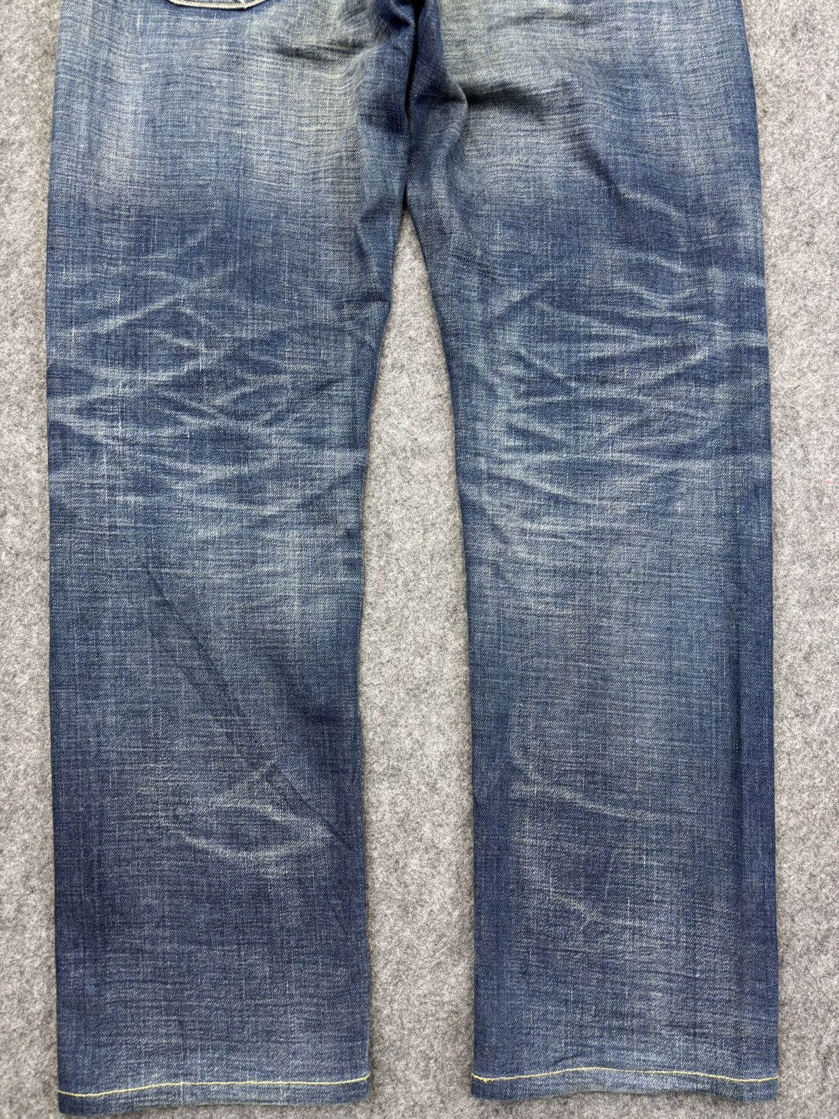 Lee Lee 101 Crazy Fades Yellow Selvedge Denim F788 Size US 35 - 8 Thumbnail