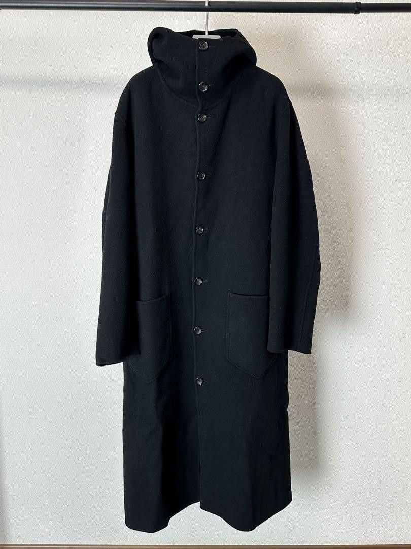 image of Yohji Yamamoto Por Homme 99Aw Hooded Long Coat in Black, Men's (Size Medium)