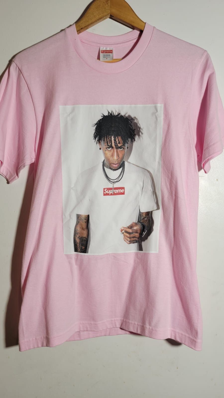 Image of Nba Young Boy Supreme Tee -Pink, Men's (Size Small)