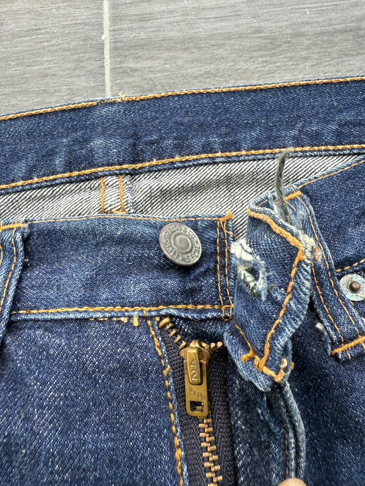 Levi's Vintage 1960s LEVI’S BigE 502 0117 “Big Font” Selvedge Denim Size US 30 / EU 46 - 12 Thumbnail