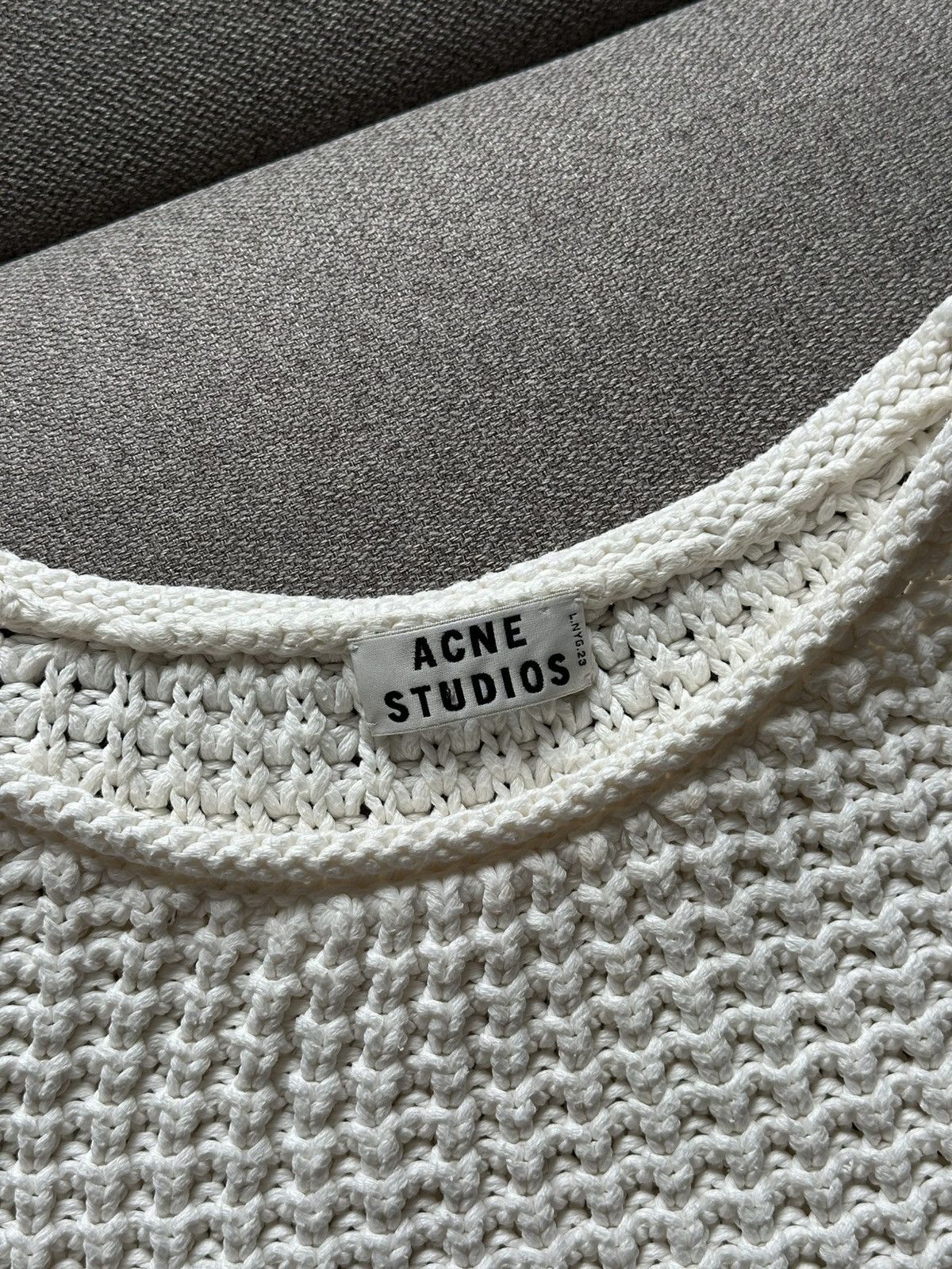 Acne Studios Acne Studios Sapata Solid PSS13 waffle knitted sweater Size S / US 4 / IT 40 - 3 Thumbnail