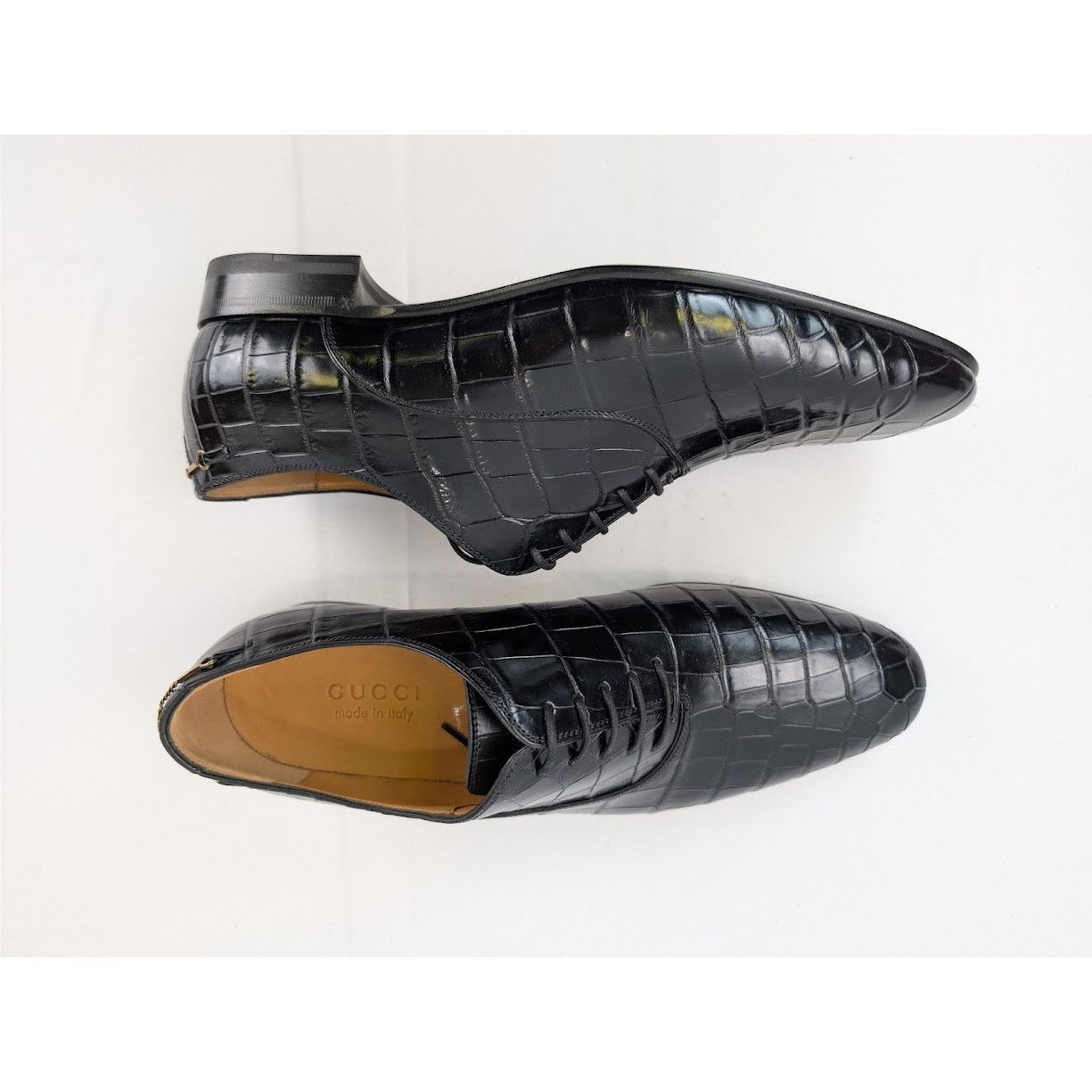 Gucci o1rshd1 Croco Niloticus Shoes in Black Size US 10.5 / EU 43-44 - 1 Thumbnail