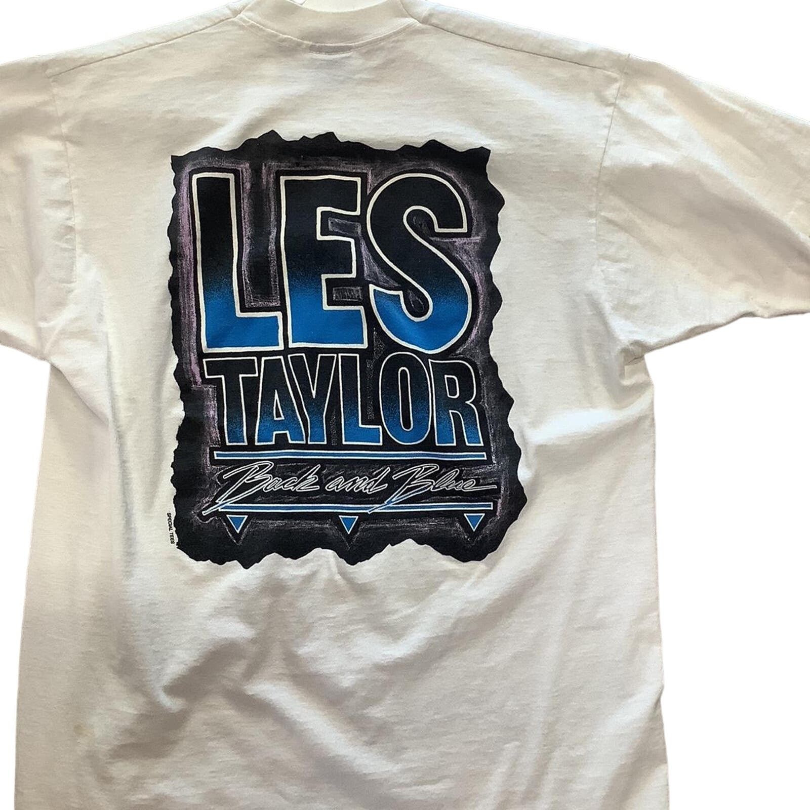 Vintage 1990s Les Taylor Black & Blue Album T-shirt Size US XL / EU 56 / 4 - 3 Thumbnail