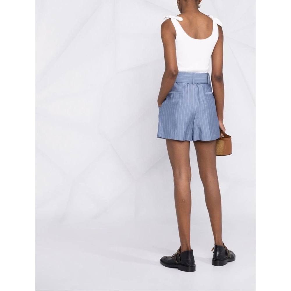 Sandro Sandro Women's Blue Striped High Pleated Shorts, Size 34/XS Size 24" / US 00 / IT 34 - 3 Thumbnail