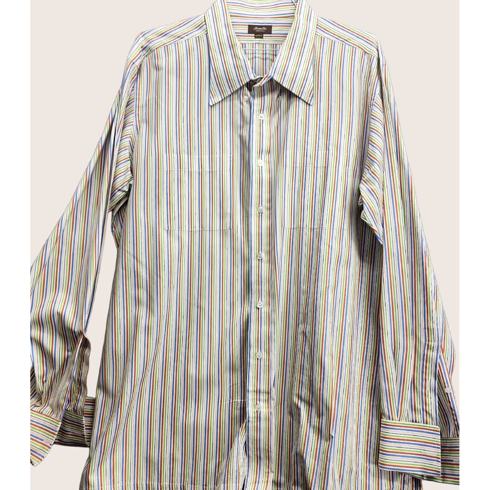 Hamilton Hamilton Shirt Co Men's Striped Long Sleeve Shirt USA 3XL Button-Down Collared Combo Breathable Casual Old? hmm Size US XXL / EU 58 / 5 - 1 Thumbnail