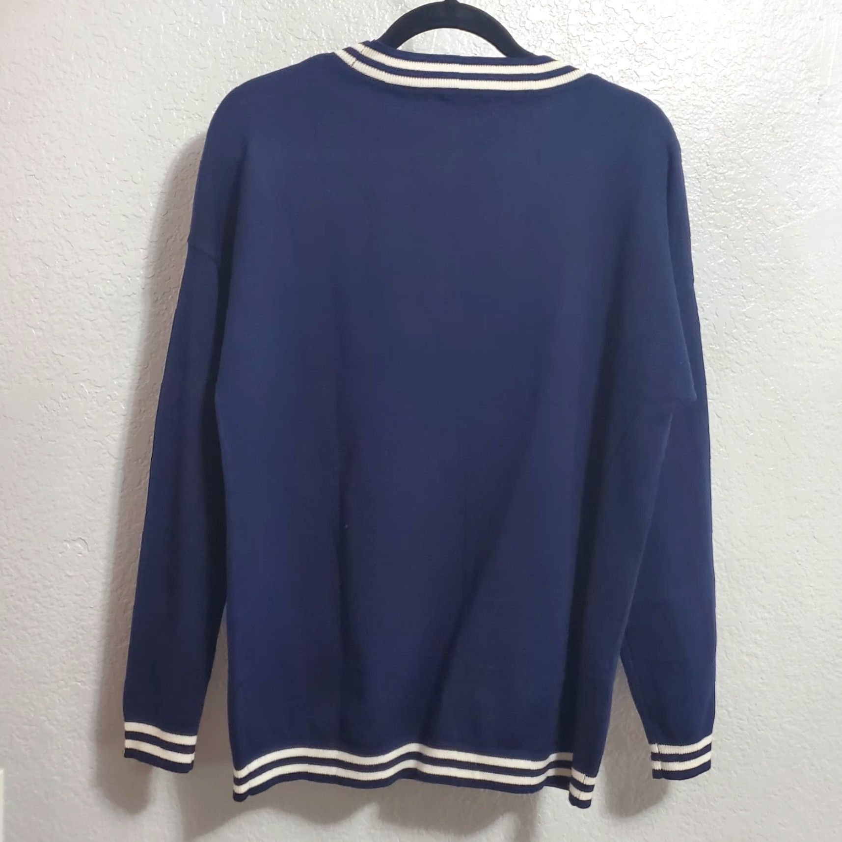 Vintage Lillusory Womens Sweater S Blue V-Neck Pullover Preppy Tenniscore Old Money Size S / US 4 / IT 40 - 2 Thumbnail