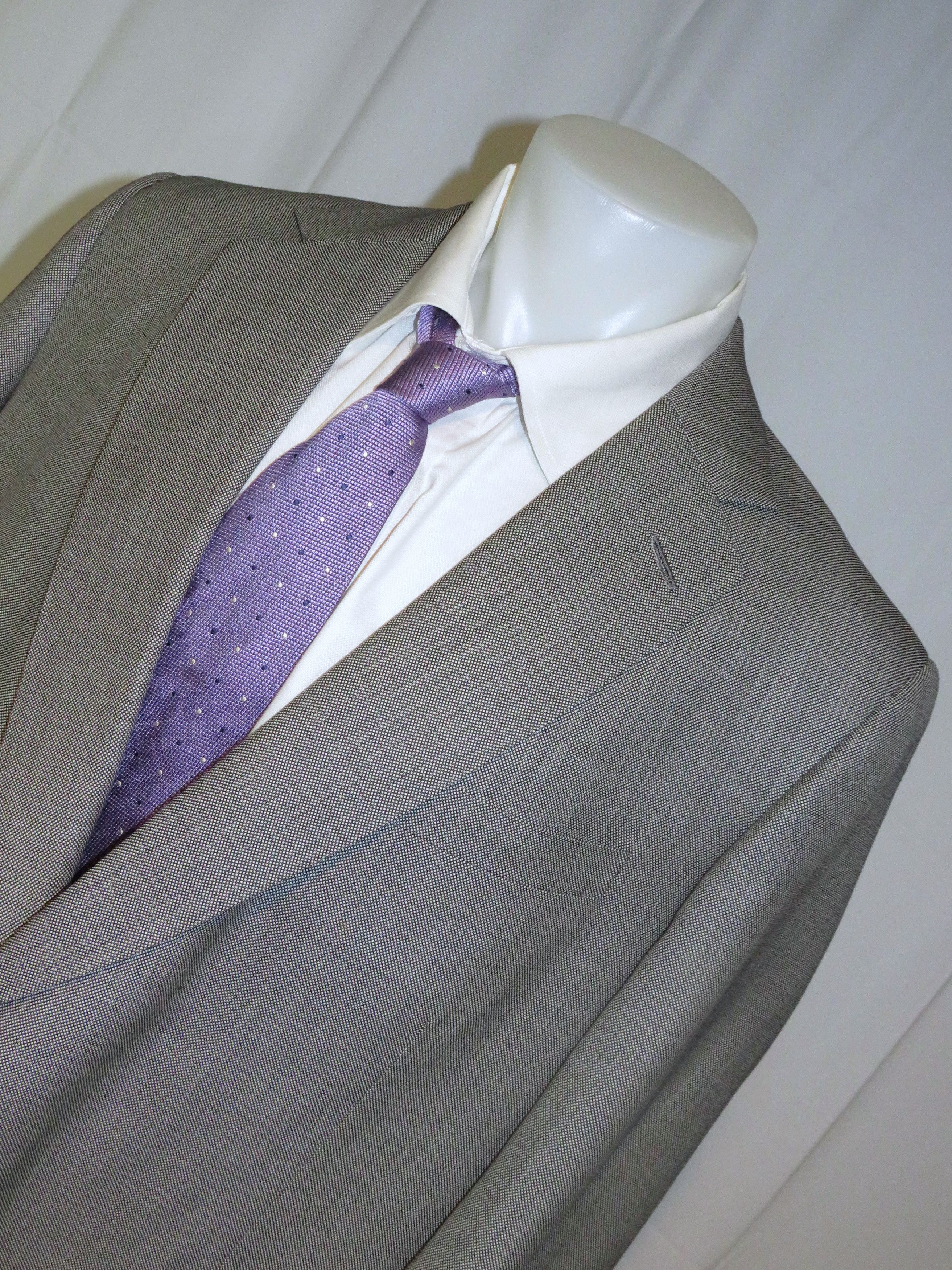 Henry Poole × Savile Row Bespoke Gray Birdseye Two Button Sport Coat Size 46R - 4 Thumbnail