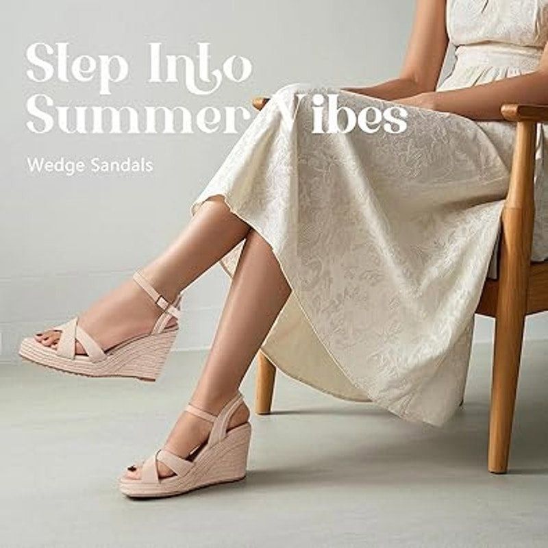 Other New Mikarka Women's Size 8.5 Tan Wedge Espadrille Sandals Size US 8.5 / IT 38.5 - 4 Thumbnail