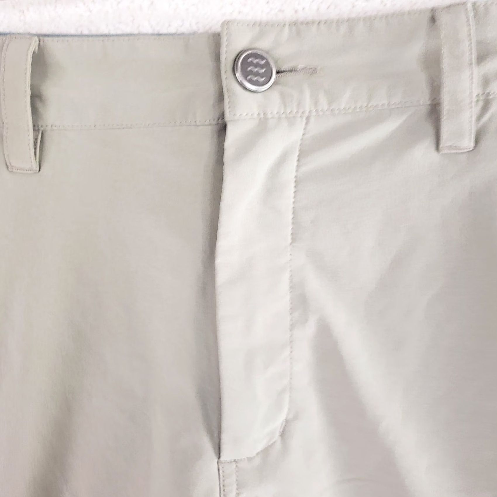 Vintage Free Fly Shorts Mens 32 Beige Solid 7.5" Inseam Polyester Spandex Pockets Logo Chino Casual Beach Outdoor Sports Size US 32 / EU 48 - 3 Thumbnail