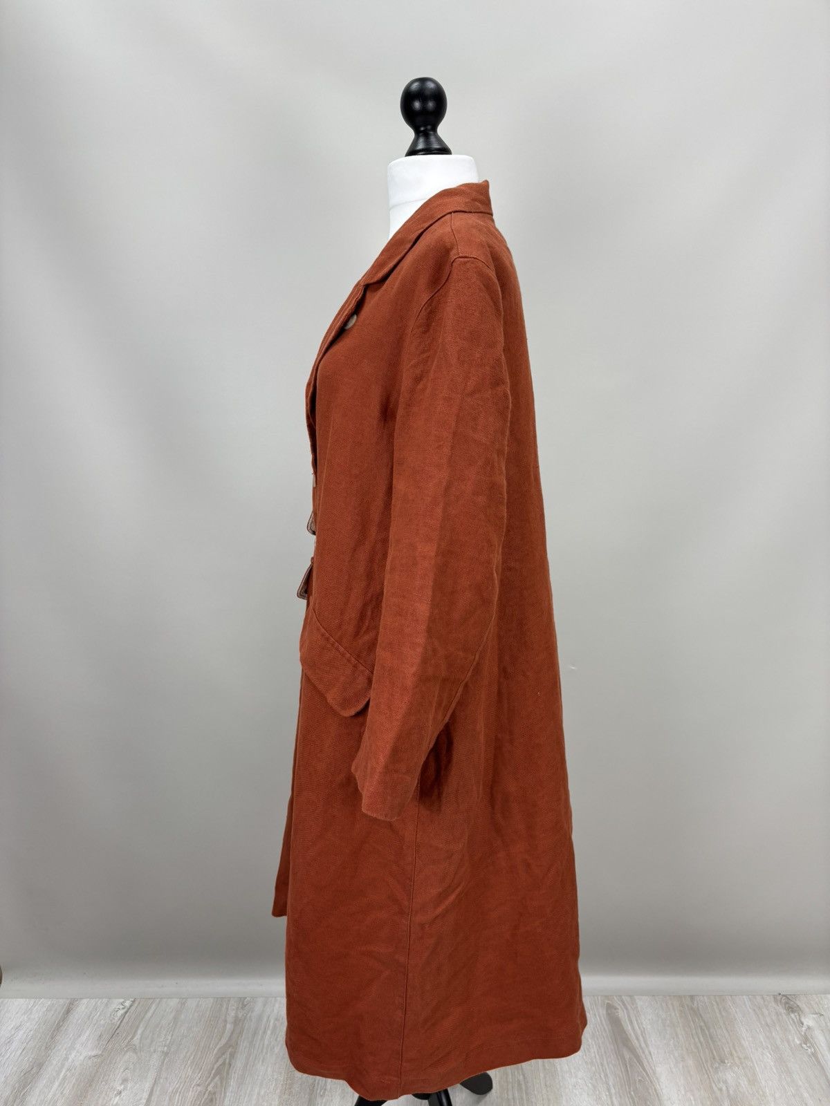 Other Womens linen coat Son de Flor Size XL/XXL Color Orange/Brown Size XL / US 12-14 / IT 48-50 - 9 Thumbnail