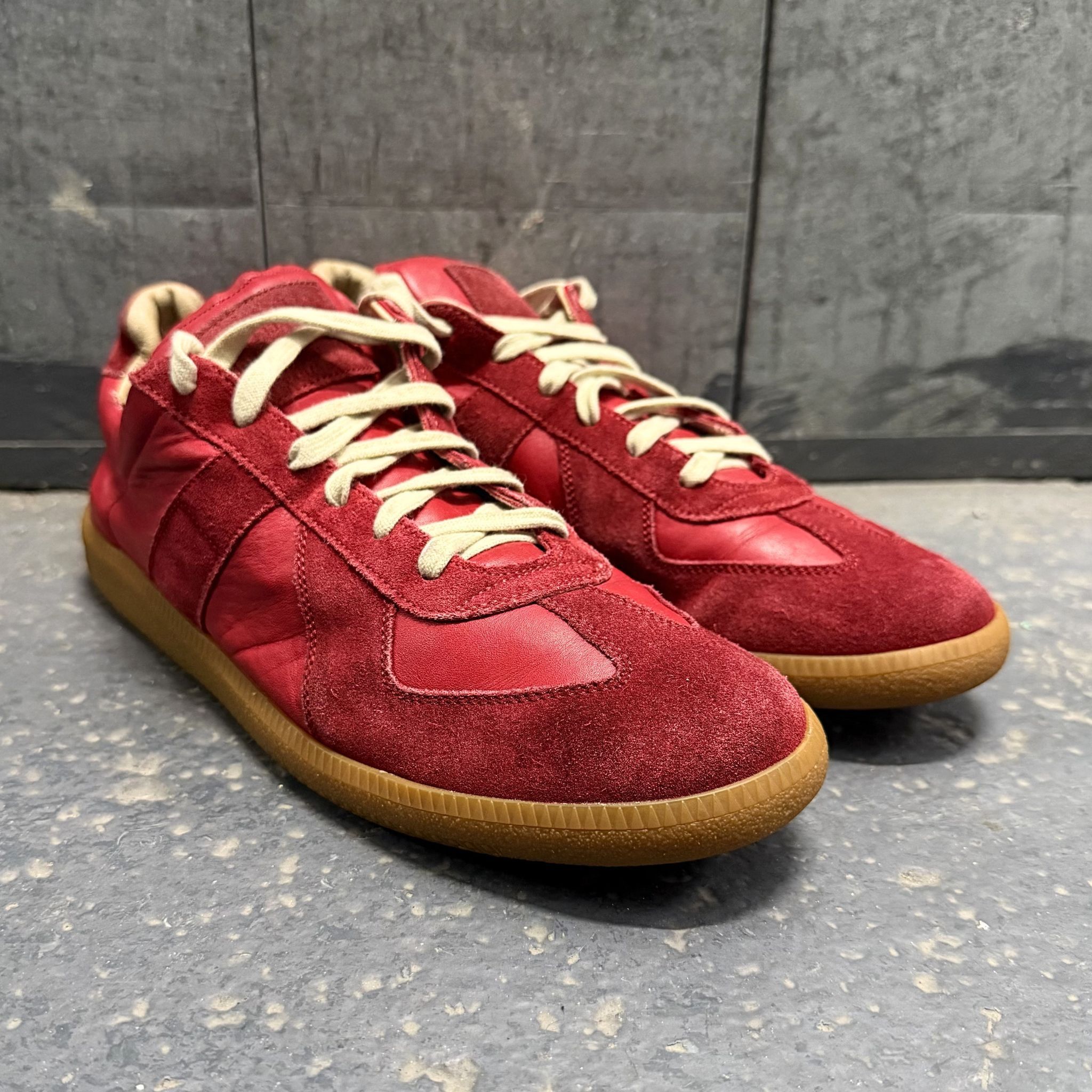Maison Margiela Maison margiela red/maroon gat sneakers | Grailed