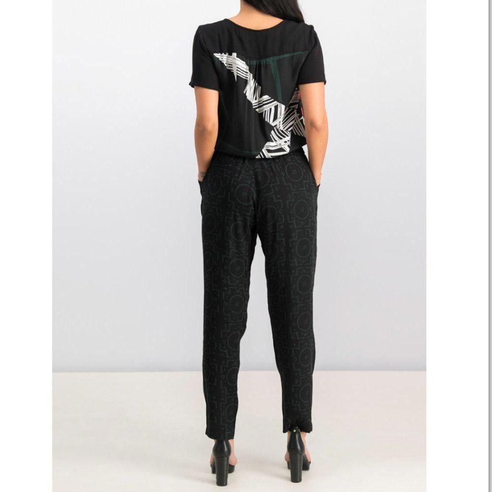 Desigual Desigual Marie Short Sleeve Jumpsuit Black Combo Size 32 Size 26" / US 2 / IT 38 - 3 Thumbnail