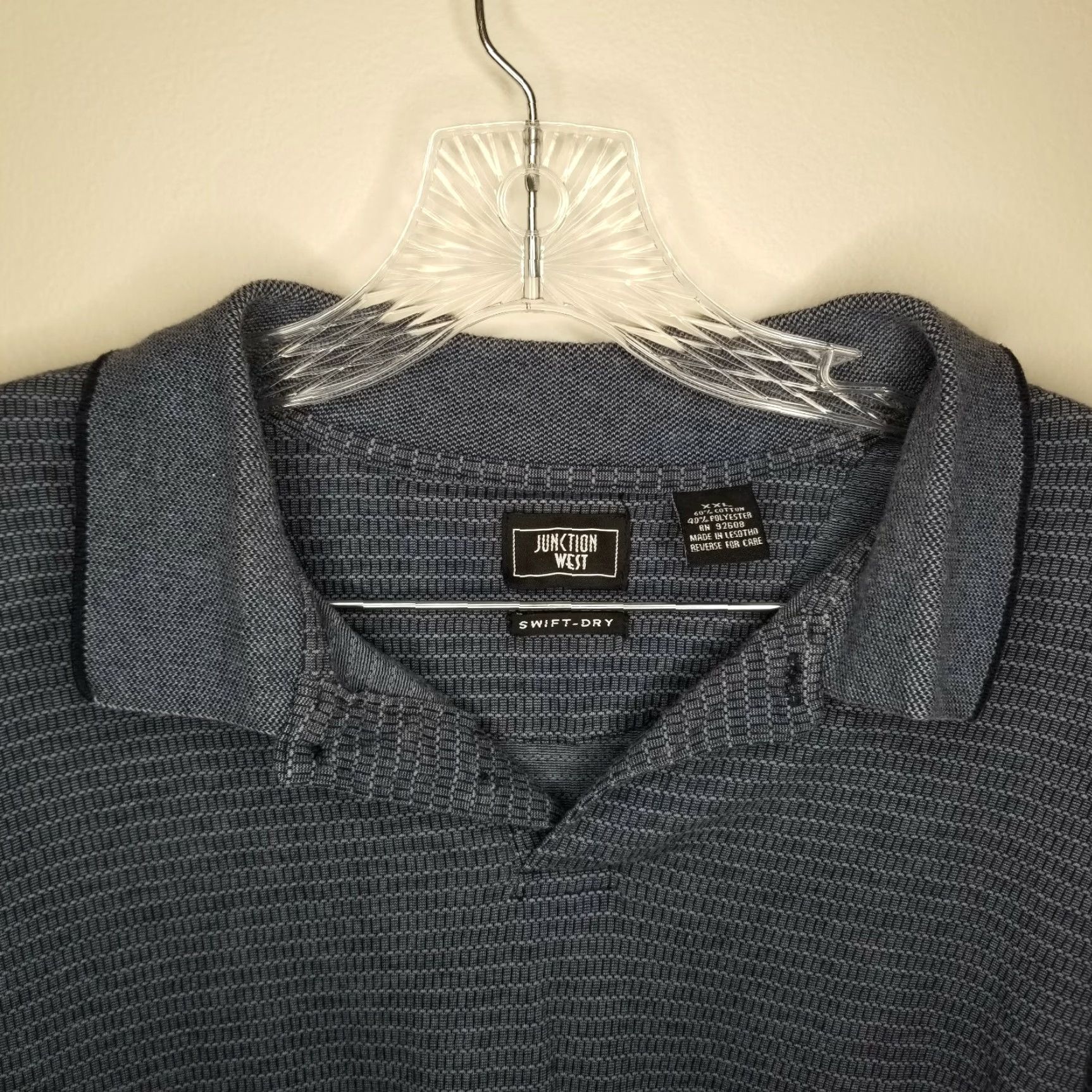 Vintage Junction West Swift Dry Polo Shirt Mens 2XL Blue Short Sleeve Size US XXL / EU 58 / 5 - 3 Thumbnail