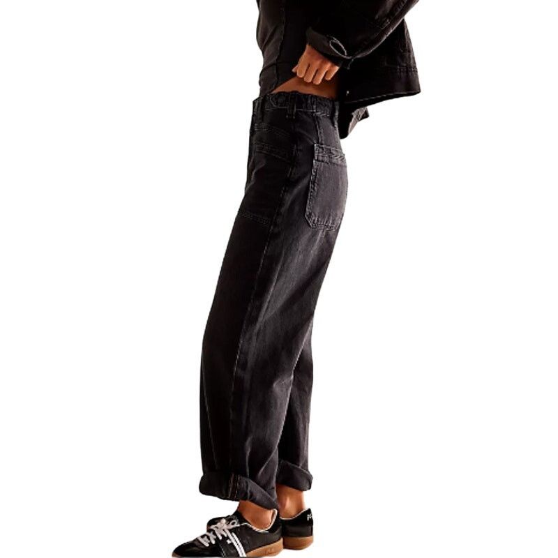 Free People $128 MSRP - Free People Palmer Cuff Jeans Black - Sz 30-NWOT Size 30" / US 8 / IT 44 - 3 Thumbnail