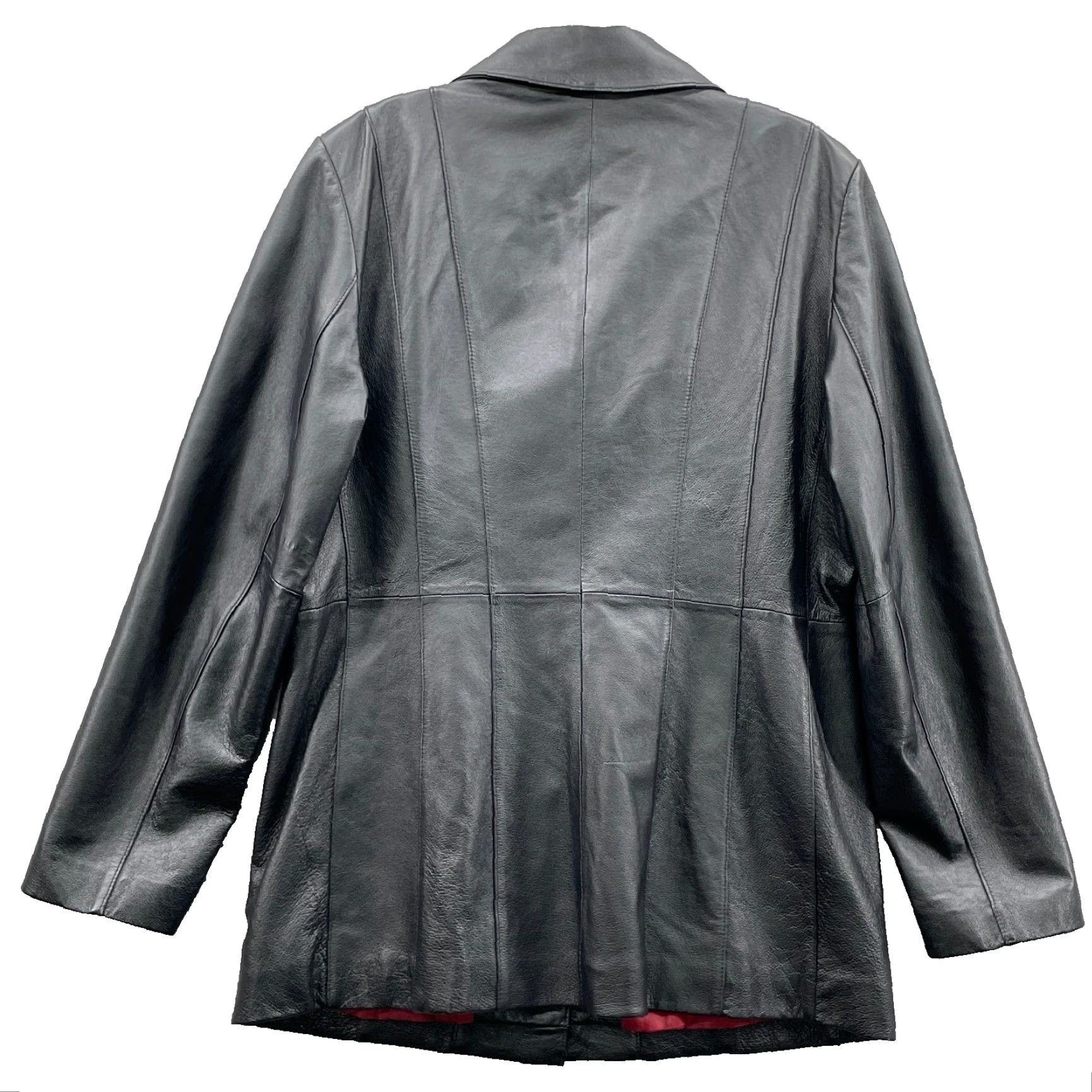 Worthington Worthington Leather Jacket Women Medium Black Button Up 70s Moto Office 90s Jacket Womens Black Button Up 70s Moto Chic Vintage Size M / US 6-8 / IT 42-44 - 2 Thumbnail
