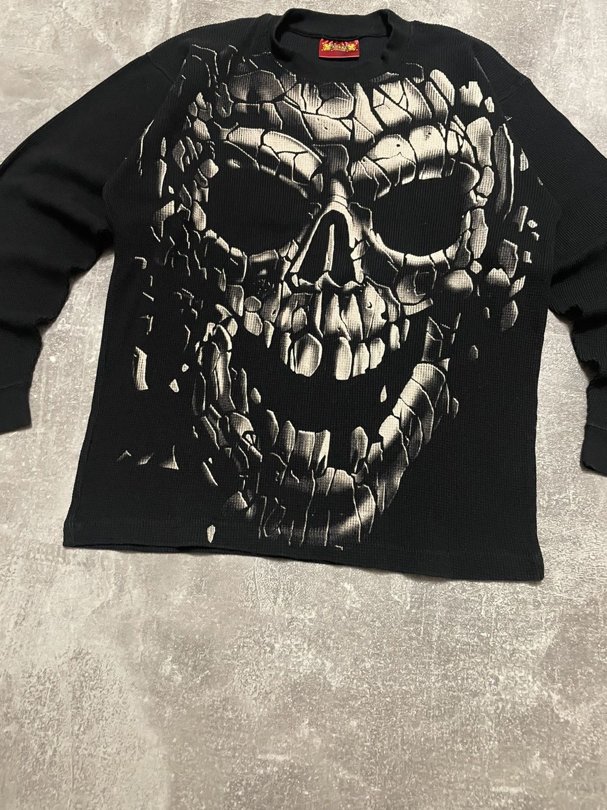 If Six Was Nine Vintage Affliction Style Skull Sweatshirt - Size M Size US M / EU 48-50 / 2 - 3 Thumbnail