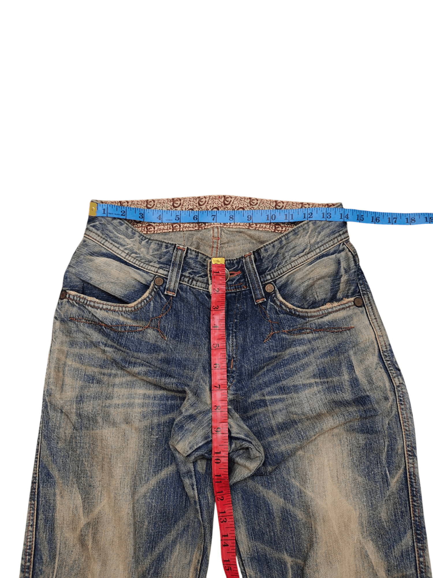 Number (N)ine × Undercover Vintage Edwin Japan Clawmark Distress Faded Denim Jeans Size US 29 - 14 Thumbnail