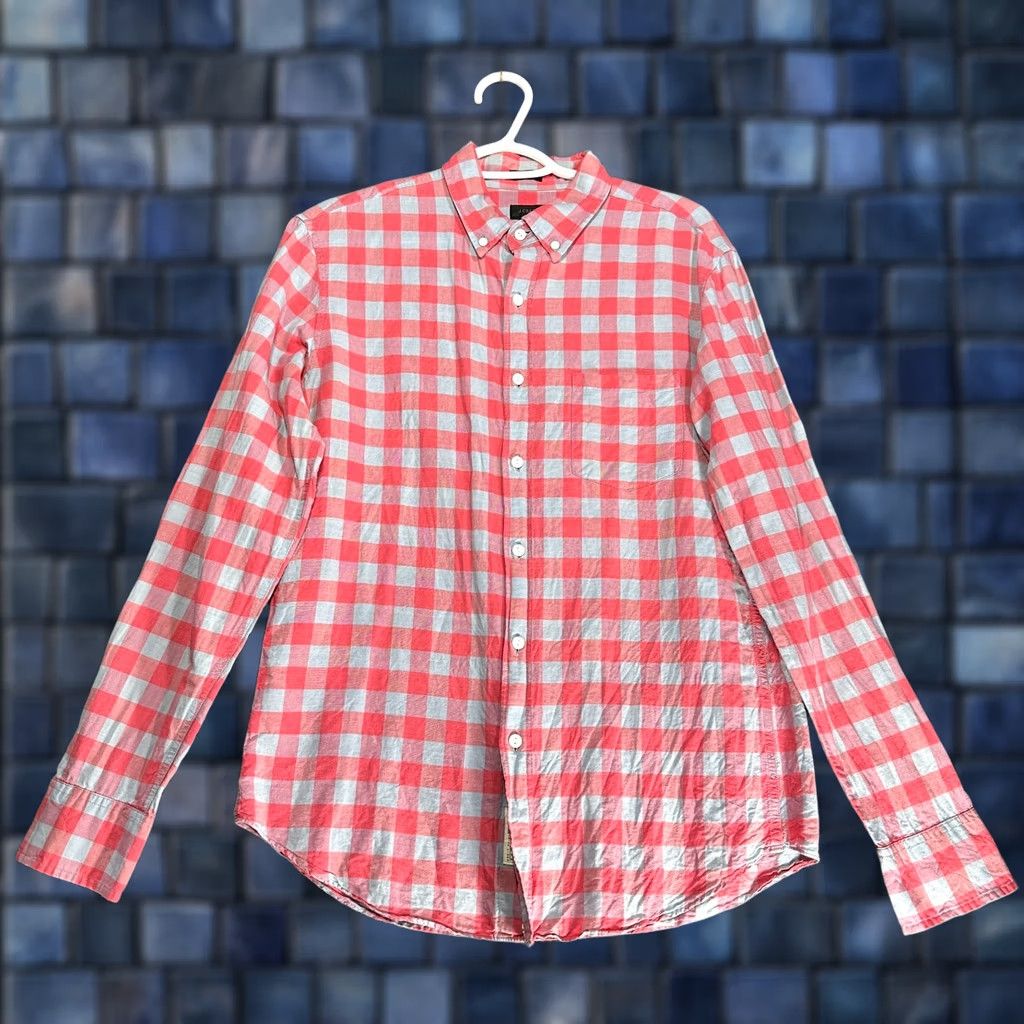 J.Crew J.CREW Shirt Slim Fit Button-Down Multicolor Check Linen Cotton Pocket Long Sleeve Mens M Size US M / EU 48-50 / 2 - 1 Thumbnail