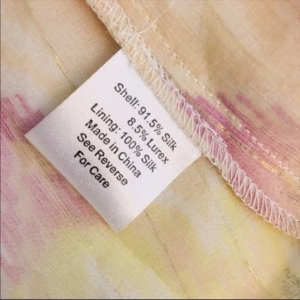 Parker Parker 100% Silk Abstract Kimono Sleeve Blouse Elastic Waist Size XS / US 0-2 / IT 36-38 - 4 Thumbnail