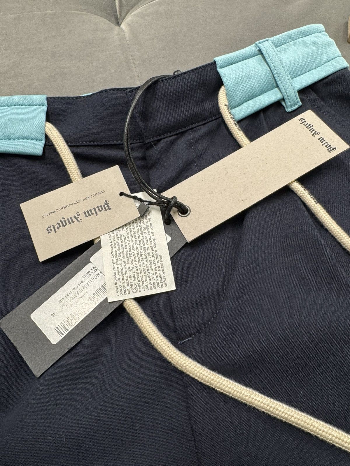 Palm Angels NWT Contrast Waist Drawstring Pants - Blue, 46 Size US 30 / EU 46 - 4 Thumbnail