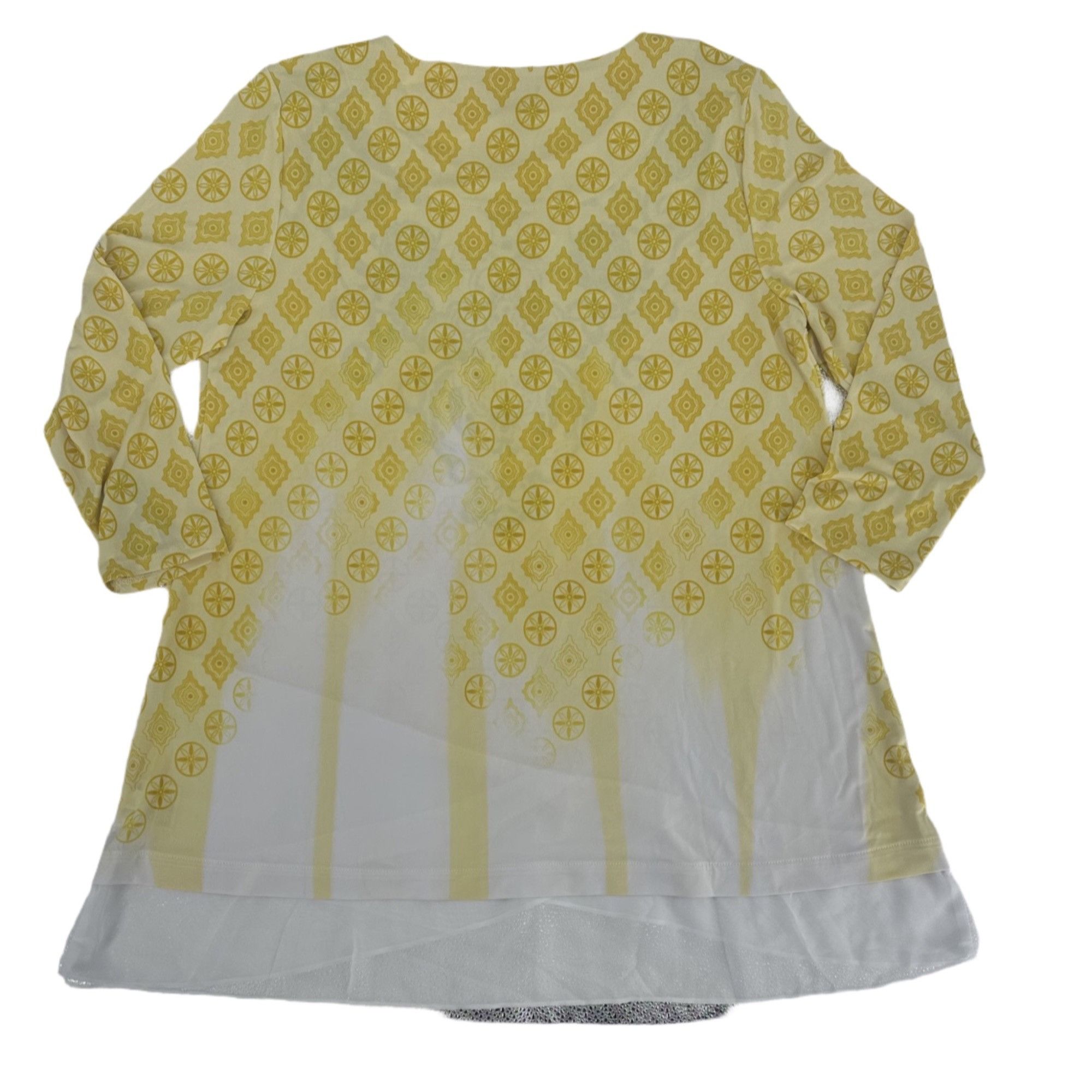 JM Collection JM Mediterranean Style Geometric Medallion Top - Yellow - M Size M / US 6-8 / IT 42-44 - 2 Thumbnail